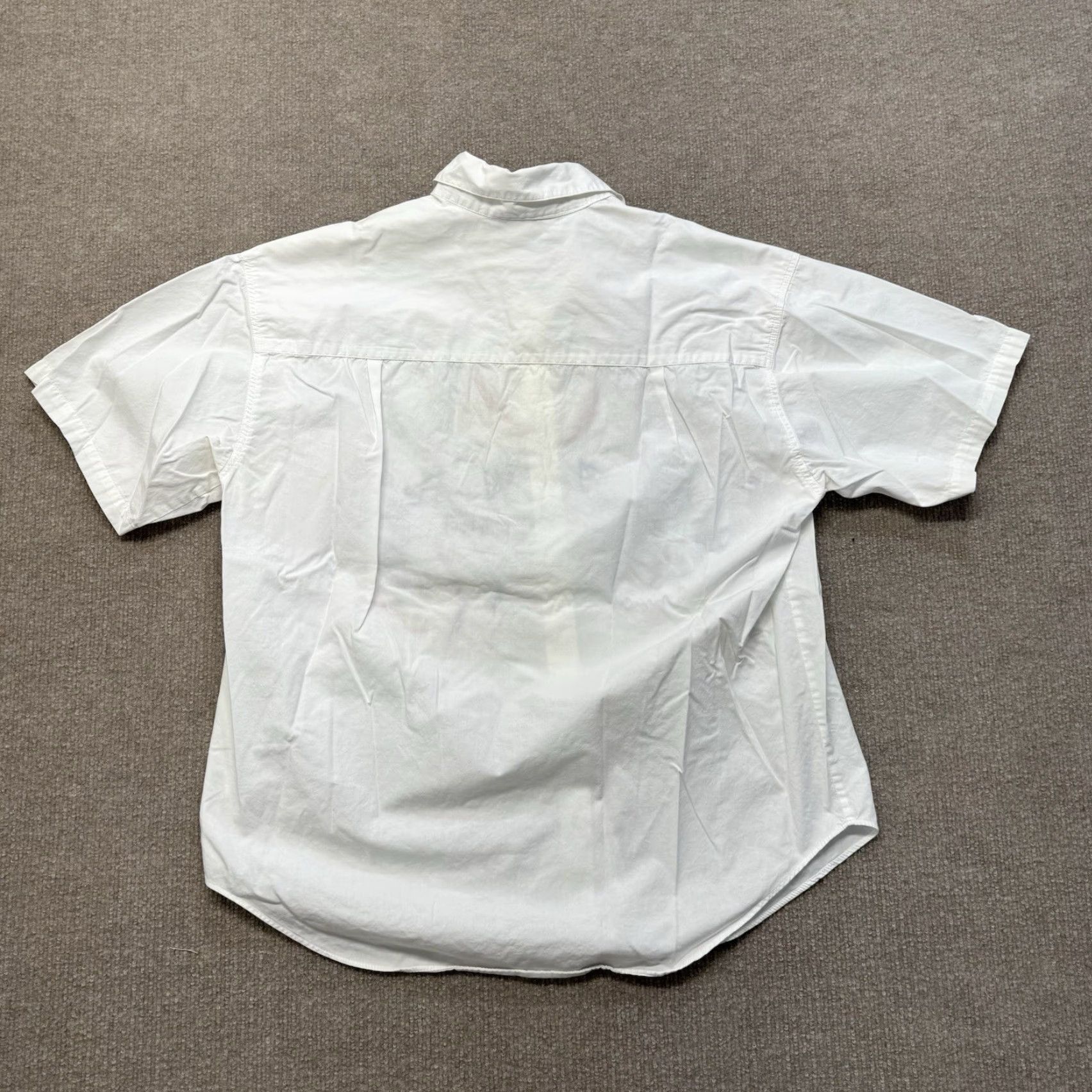 Vintage VINTAGE Impulse Shirt Womens M Button-Up Embroidered Abstract 80s Geometric White Crew Neck Short Sleeve Cotton Blend Asymmetrical Sleeve Mens? Size M / US 6-8 / IT 42-44 - 7 Thumbnail