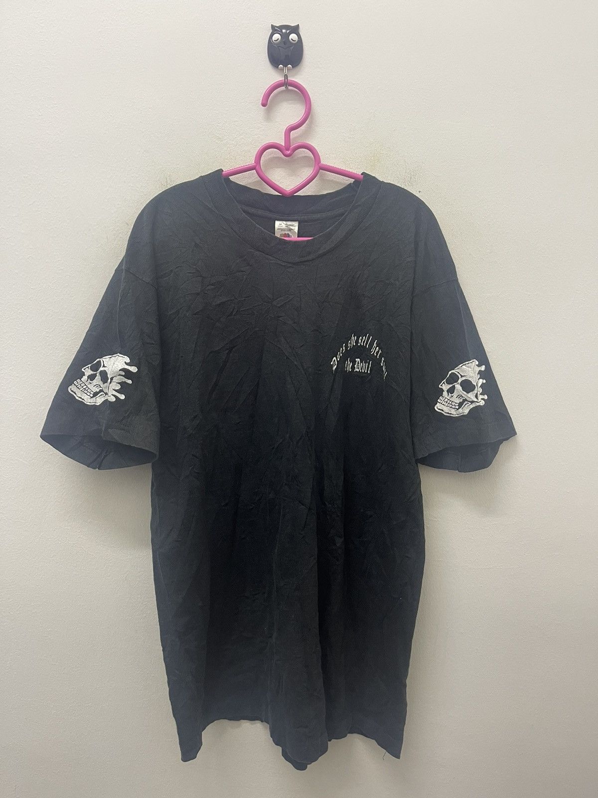 Vintage Rare Vintage THE DEVIL Does She Sell Soul Skull Flame Tee Size US M / EU 48-50 / 2 - 3 Thumbnail