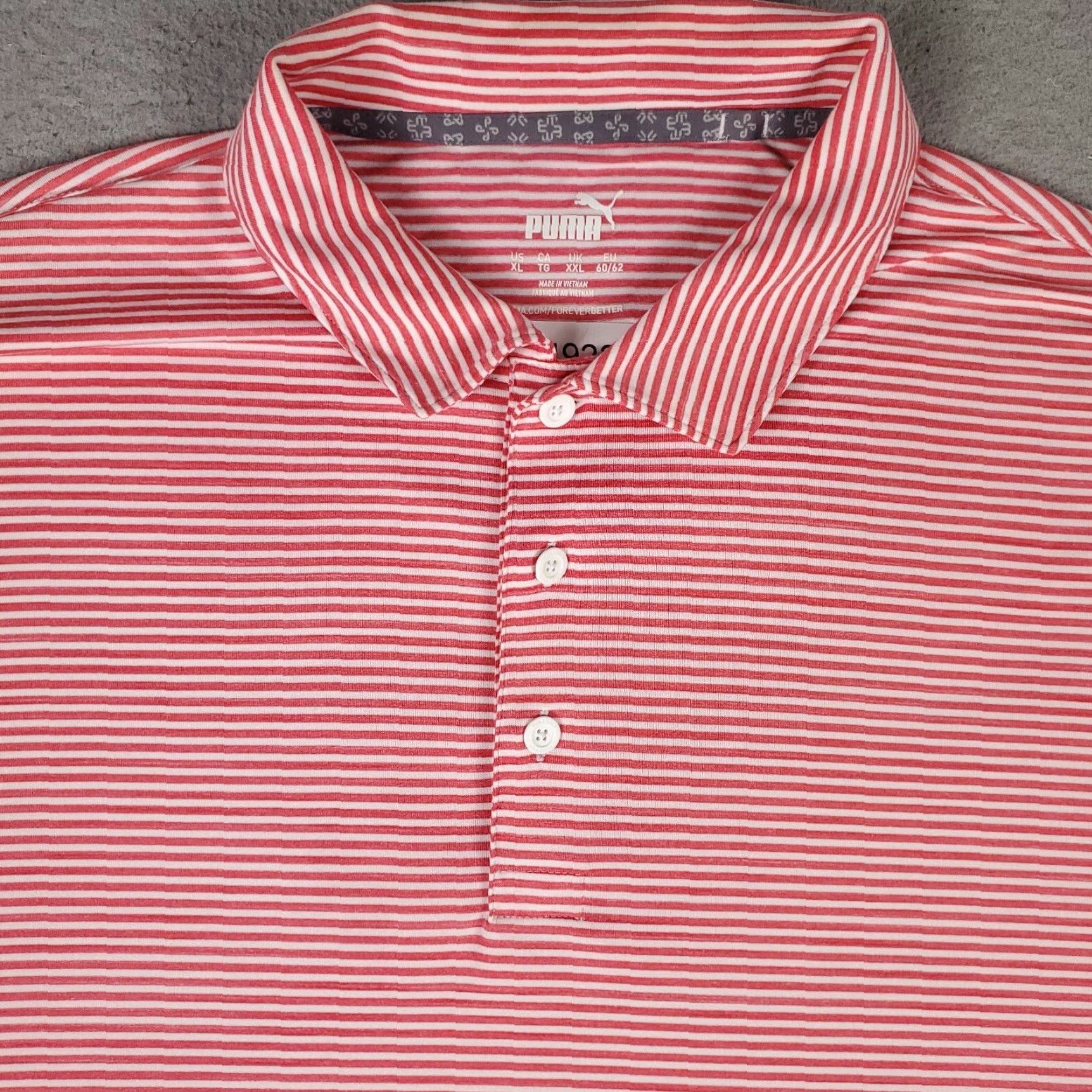 Puma PUMA Polo Shirt Mens XL Size Pink Striped Short Sleeve Casual Size US XL / EU 56 / 4 - 2 Thumbnail
