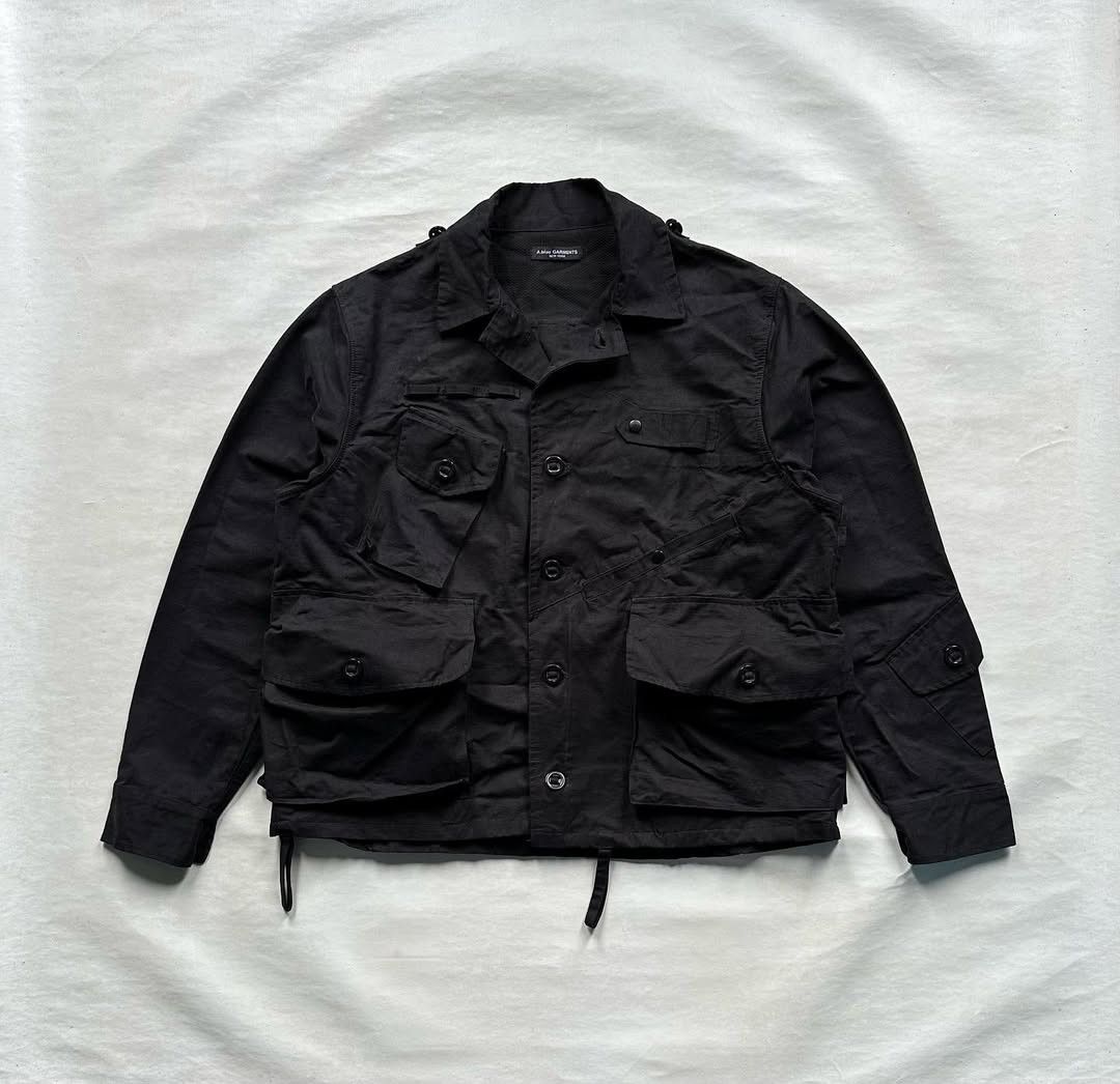Japanese Brand A.Blue Garments Tenkara Shirt Nylon Wax Jacket Black Size US M / EU 48-50 / 2 - 1 Thumbnail