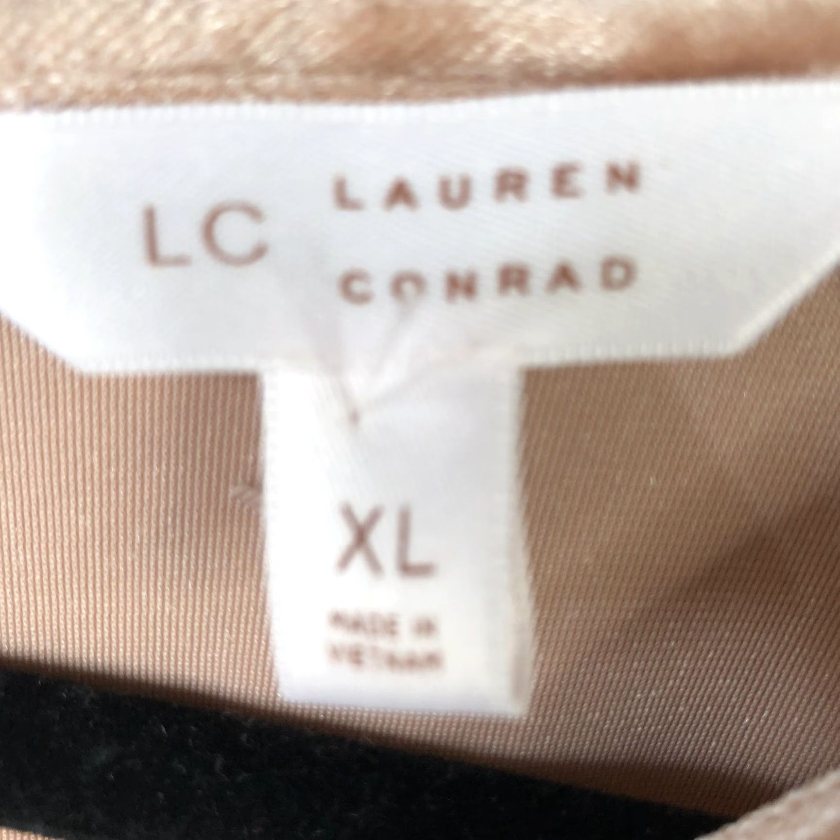 Vintage LC Lauren Conrad Blouse Womens XL Beige Crushed Velvet Balloon Sleeve Top Party Size XL / US 12-14 / IT 48-50 - 5 Thumbnail
