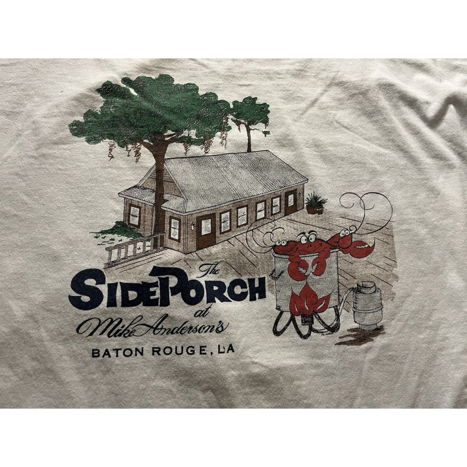 Fruit Of The Loom Vintage Side Porch Baton Rouge T-Shirt – Made in USA Size US XL / EU 56 / 4 - 4 Thumbnail