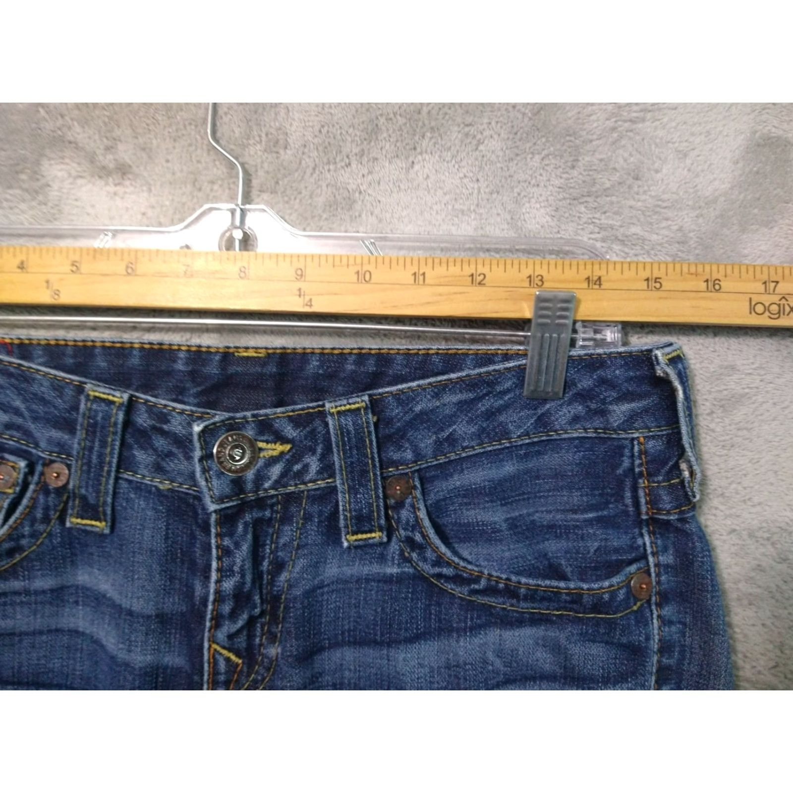 True Religion True Religion Jeans Womens 28 Blue Denim Billy Bootcut 5-Pocket Regular Inseam 30.5 in USA World Tour Vintage No Size 28" / US 6 / IT 42 - 3 Thumbnail
