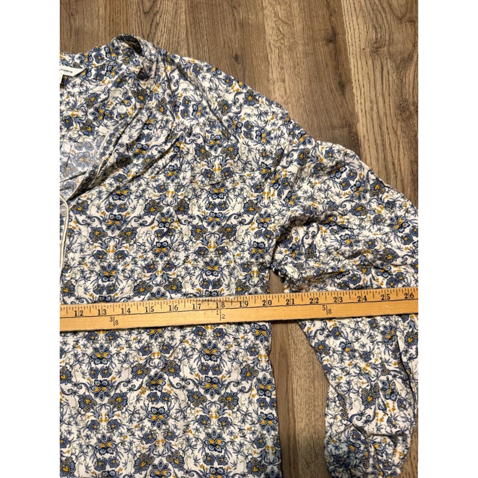 Vintage Max Studio Blouse Women's Large Blue Green Orange White Floral V-Neck Blouse Casual Women Modern Seasonal Size L / US 10 / IT 46 - 6 Thumbnail