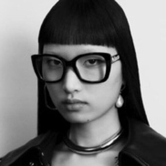 Alexander McQueen Alexander McQueen AM0351O 002 Eyeglasses Black 52mm Square Size ONE SIZE - 3 Thumbnail