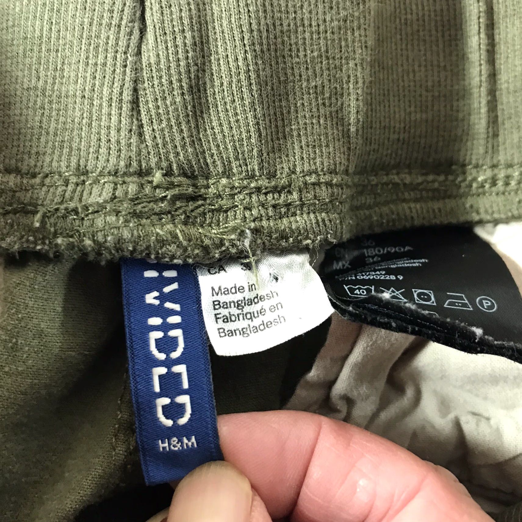 H&M H&M Divided Olive Green Joggers Mens Size 36 Regular Tapered Cotton Size US 36 / EU 52 - 3 Thumbnail