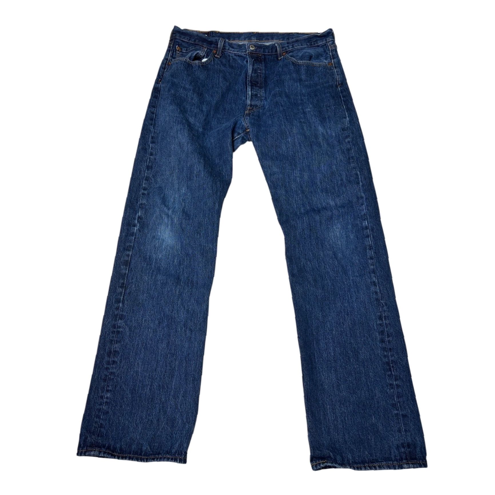 Denime VINTAGE Levi Strauss 501 Jeans Men 38x34 Dark Wash Denim Button Fly Straight Mens Size US 38 / EU 54 - 2 Thumbnail