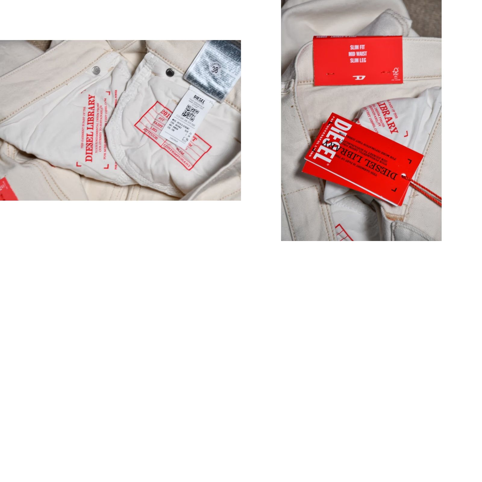 Diesel DIESEL Jeans Main Selling Point D-STRUKT 2019 Slim Fit W33/L30 Men's Jeans Size 33 Cream Cotton 99% Elastane 1% Vintage: No Mens Size US 33 - 9 Thumbnail