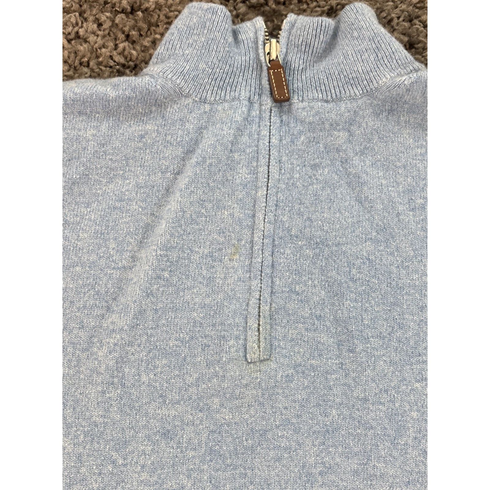 Vintage Alan Paine Sweater Mens Large Blue Cashmere Knit Pullover 1/4 Zip Mock Neck Long Sleeve Regular Size L Size US L / EU 52-54 / 3 - 4 Thumbnail