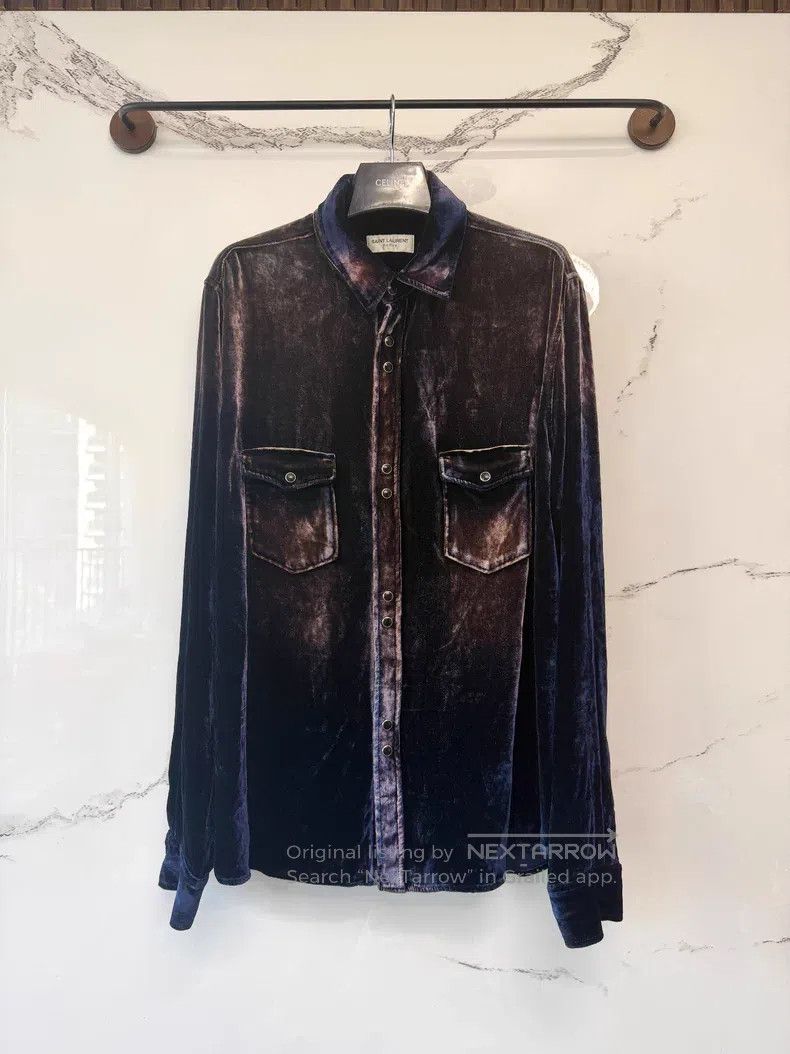Saint Laurent Paris Saint Laurent Paris Gradient Velvet Shirt Size US XXL / EU 58 / 5 - 1 Thumbnail