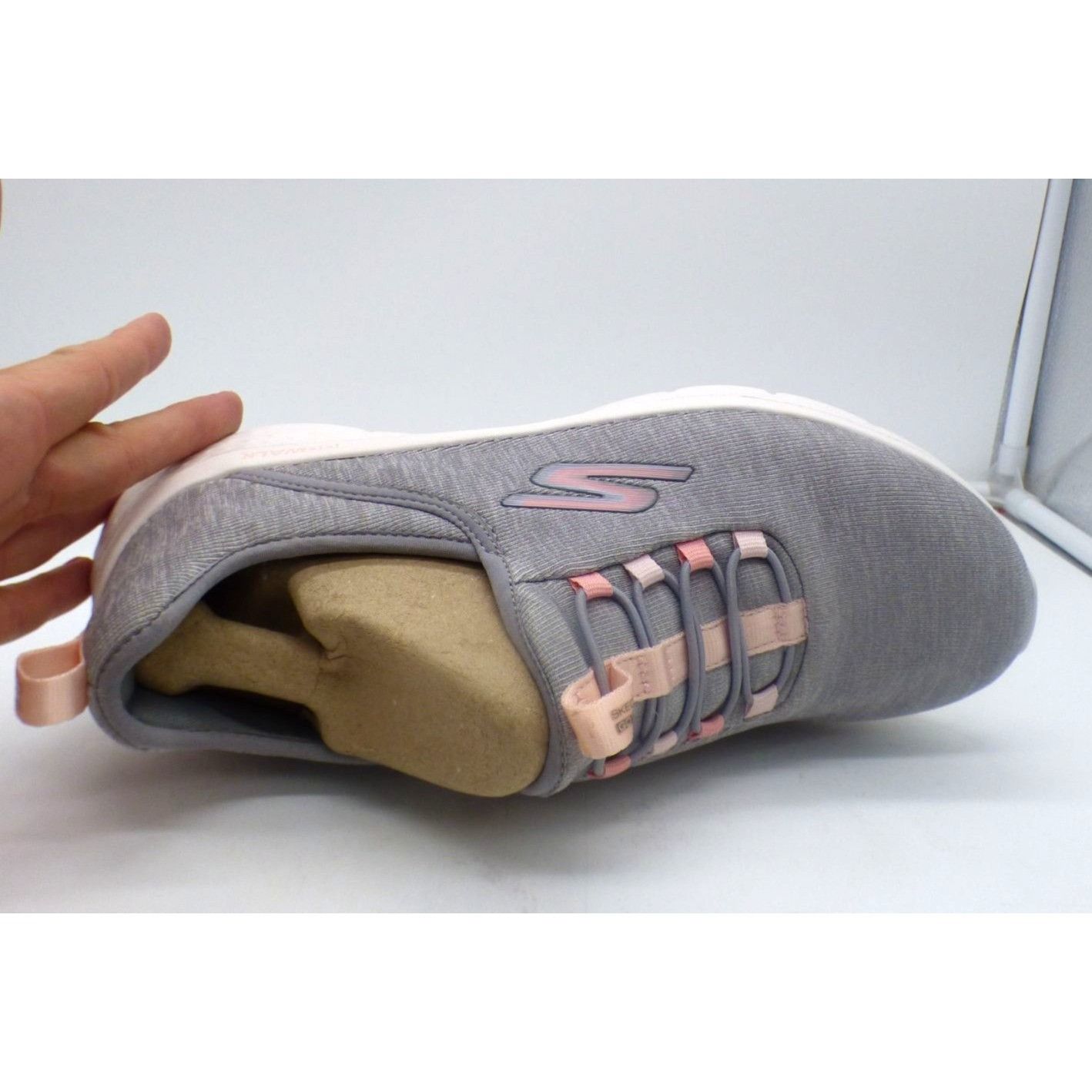 SKECHERS Skechers Womens Go Walk Flex Lucy Walking Shoes, Gray/Pink, Size US 8.5 / IT 38.5 - 7 Thumbnail