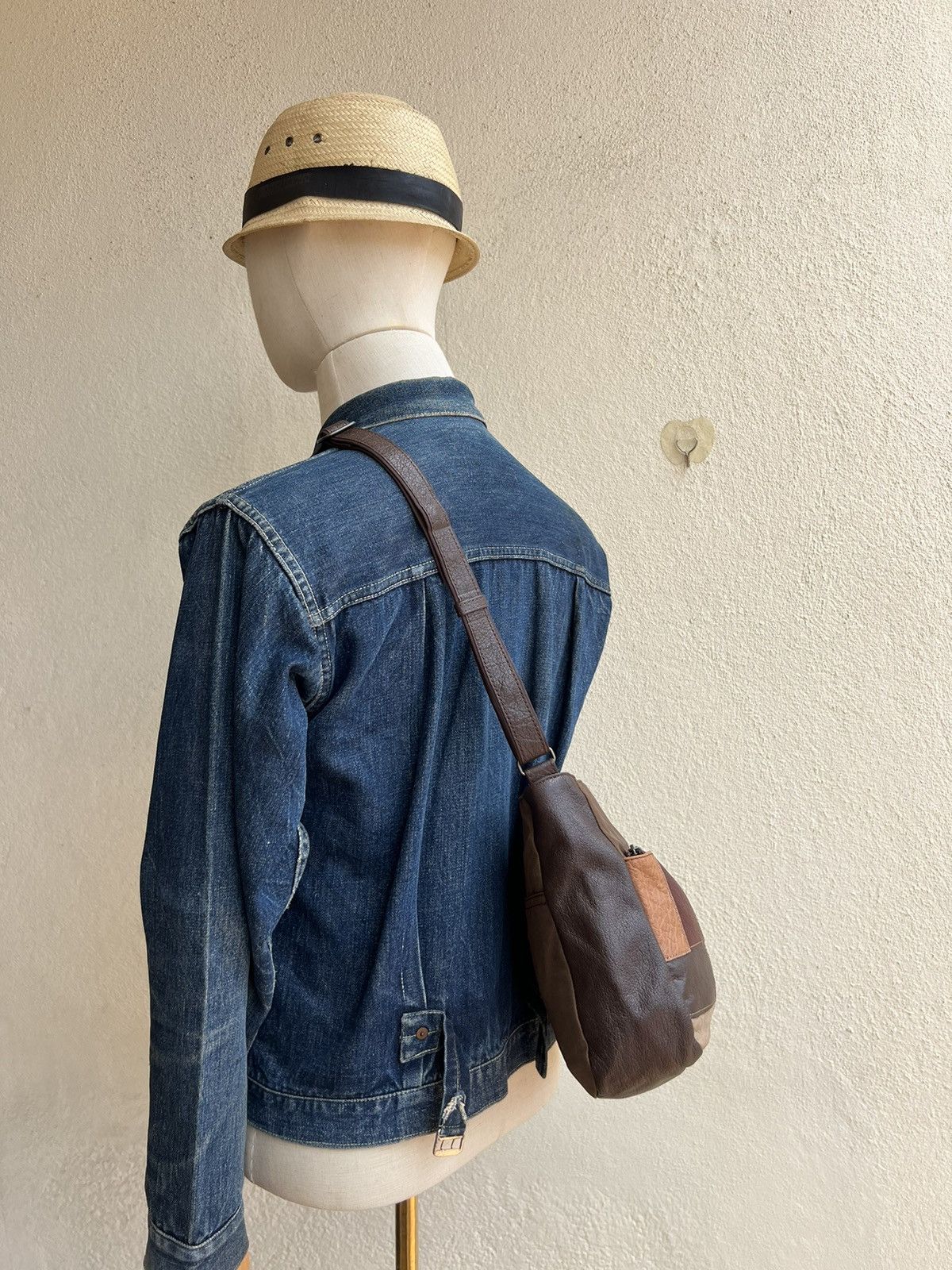 Japanese Brand Vintage Ibiza Japan Patina Patchwork Leather Bag Size ONE SIZE - 5 Thumbnail