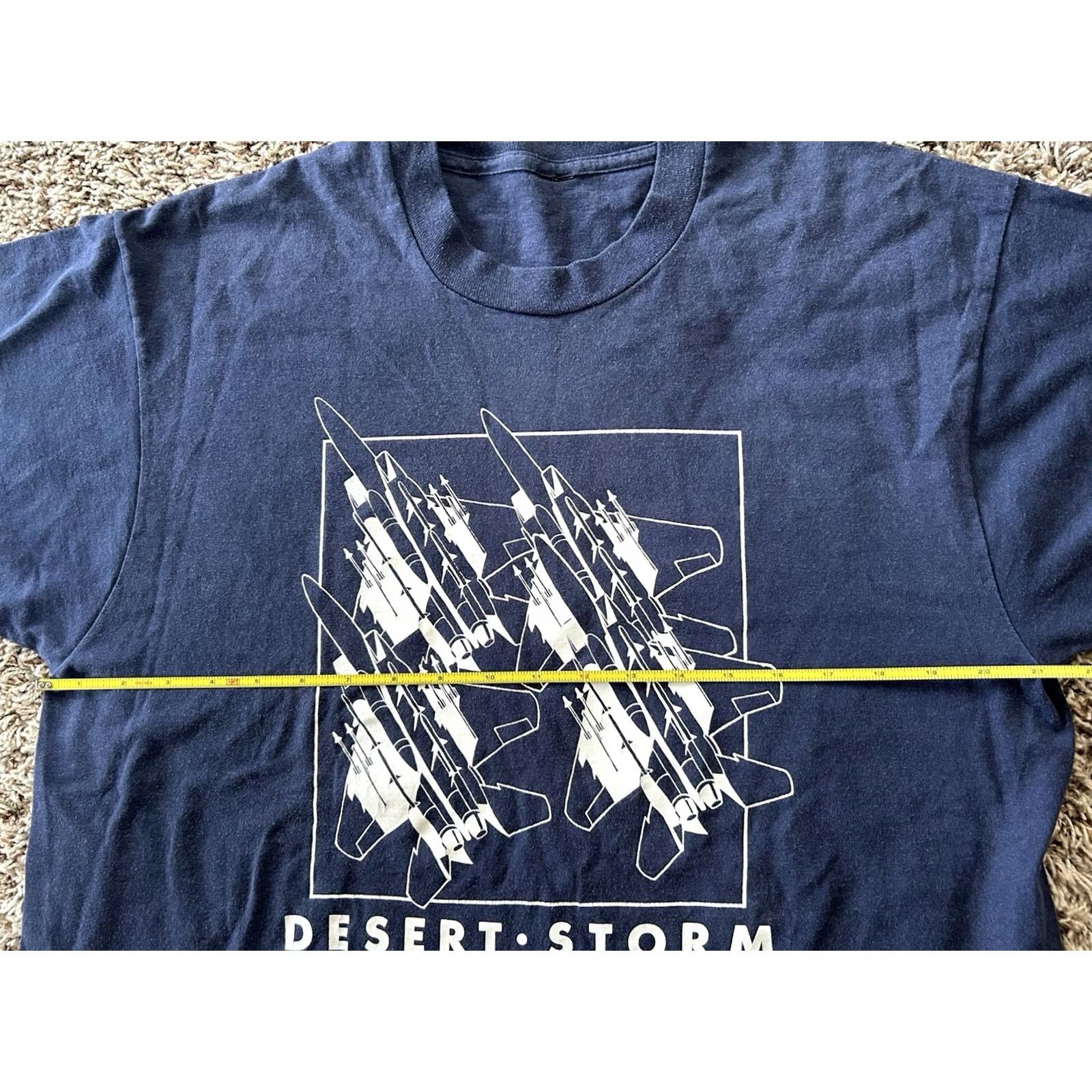 Vintage VINTAGE Desert Storm Support Our Troops Single Stitch Mens Size L Navy Blue T-Shirt Military 90s Mens Size US L / EU 52-54 / 3 - 5 Thumbnail