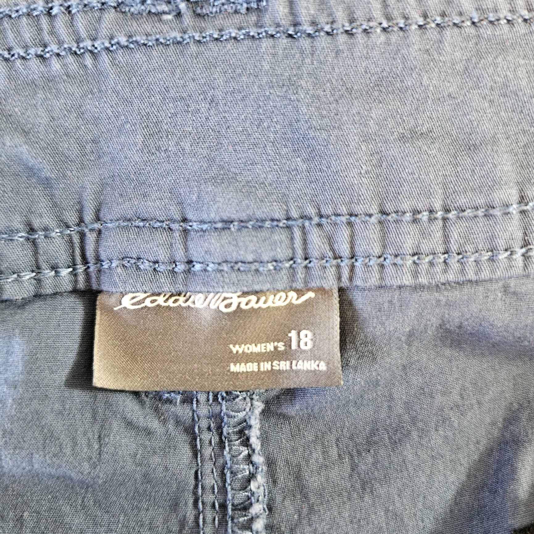 Eddie Bauer VINTAGE? No, but Eddie Bauer Womens Ankle Pants 18 Blue High Rise Cotton Blend Flat Front Regular 26" Inseam Womens Size 40" / US 18 - 7 Thumbnail