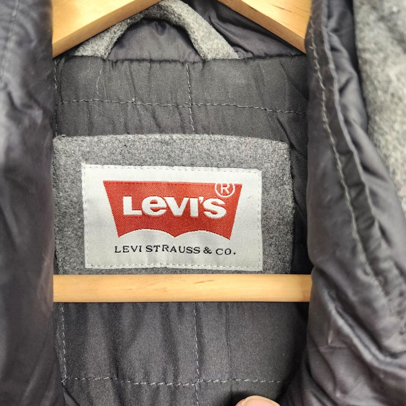 Levi's Levi's Jacket Mens Large Gray Wool Blend Quilted Lined Field Coat Snap Zip Military Jacket Pockets Zipper Logo Vintage No Mens Size US L / EU 52-54 / 3 - 4 Thumbnail