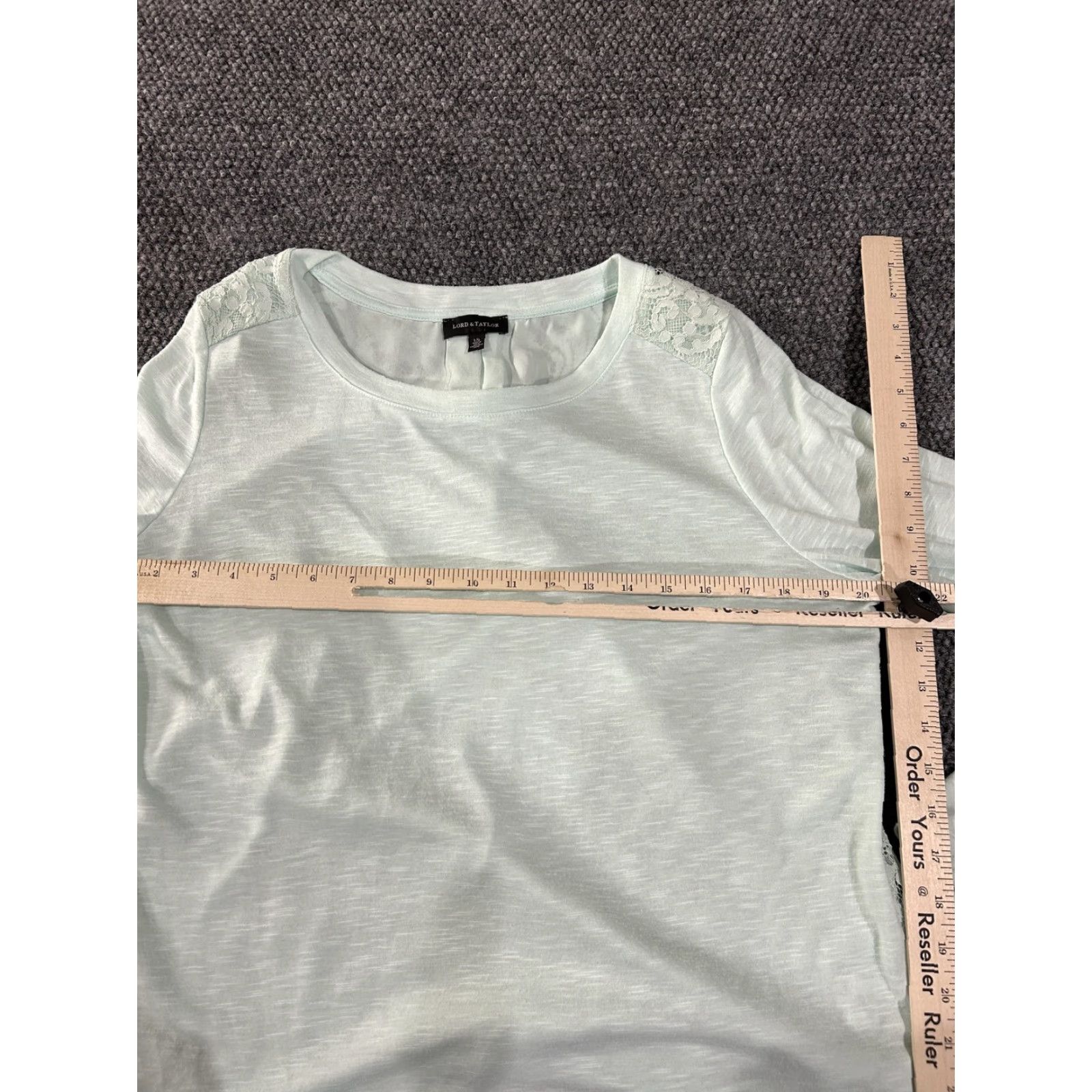 Lord & Taylor LORD & TAYLOR Shirt Womens Large Mint Green Lace Back Long Sleeve Blouse Size L / US 10 / IT 46 - 4 Thumbnail