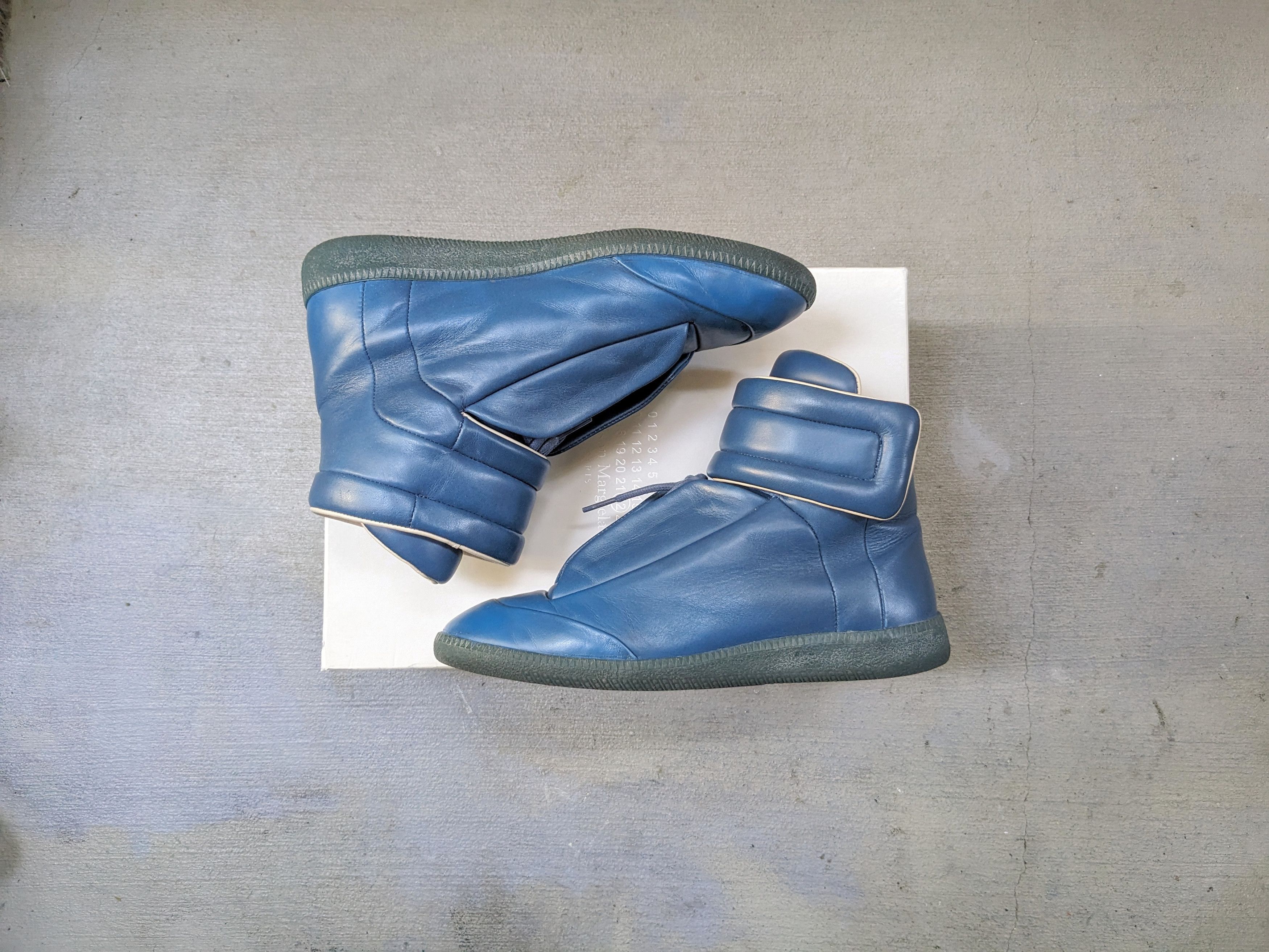 Maison Margiela Future Blue 7 40 High Tops Leather Shoes, Men's