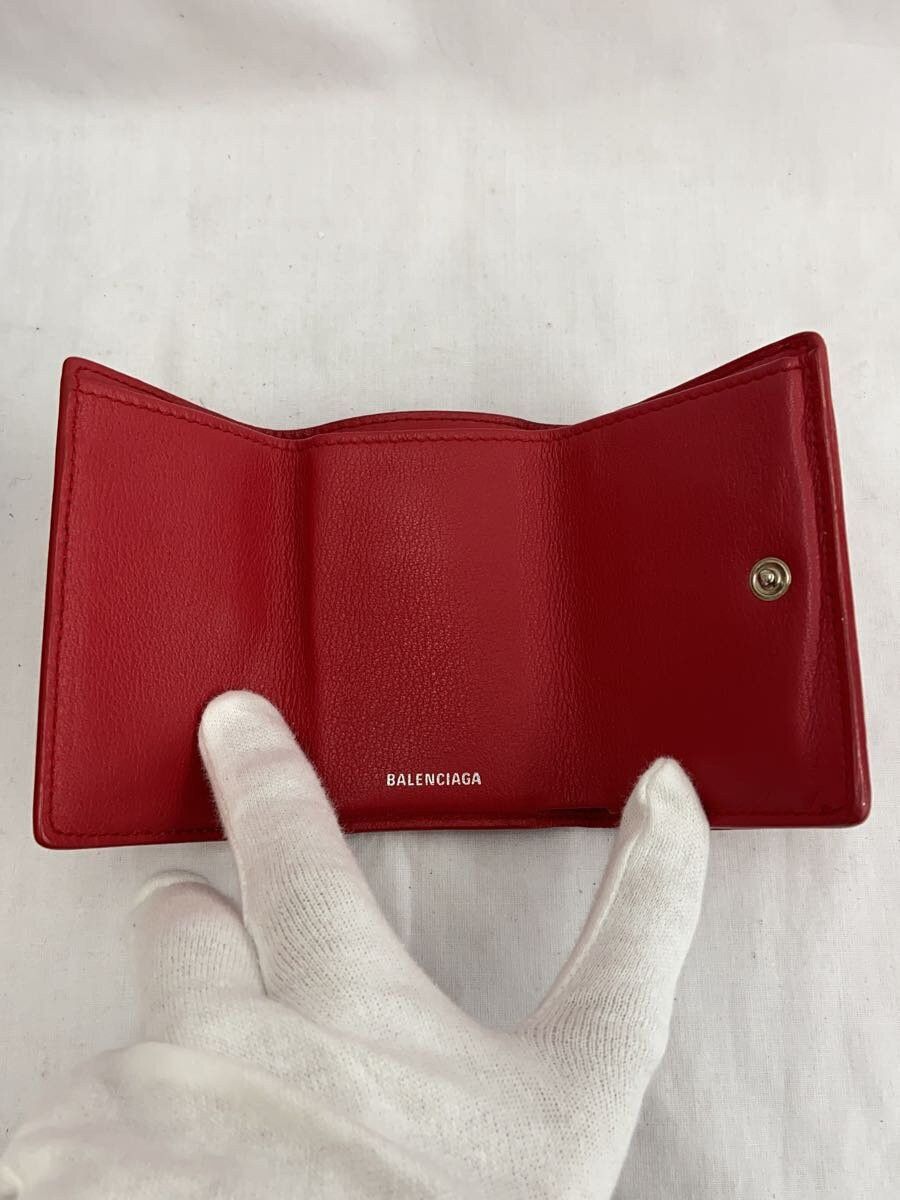 Balenciaga Balenciaga Leather Tri-Fold Wallet Red Size ONE SIZE - 4 Thumbnail