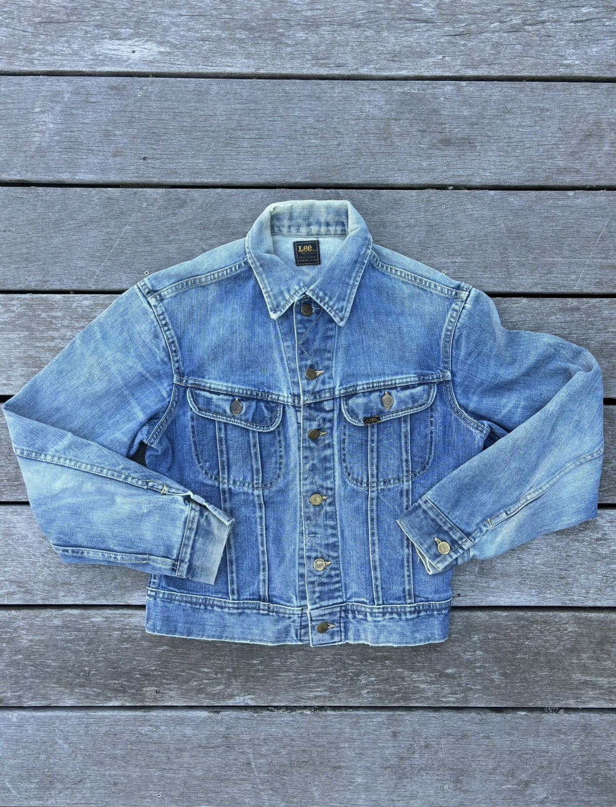 image of 1970S Lee Denim Jacket Vintage Union Made In Usa in Blue, Men's (Size Small)