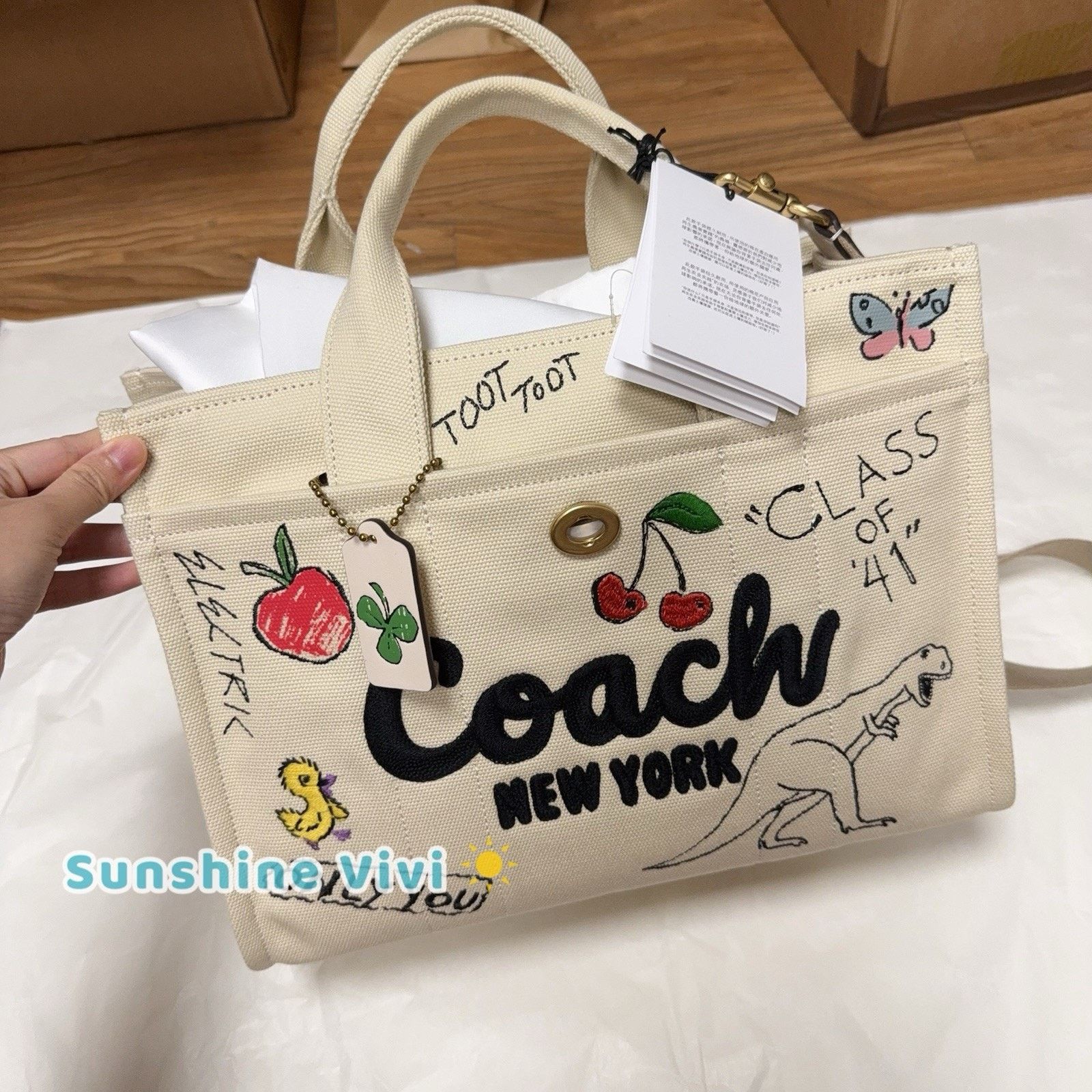 NWT Coach Cargo Tote Crossbody Sketch CAM73 Natural
