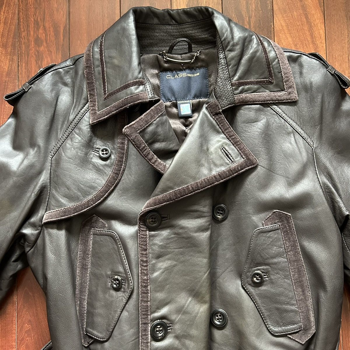 Roberto Cavalli Roberto Cavalli Genuine Leather Trench Coat Size US M / EU 48-50 / 2 - 3 Thumbnail