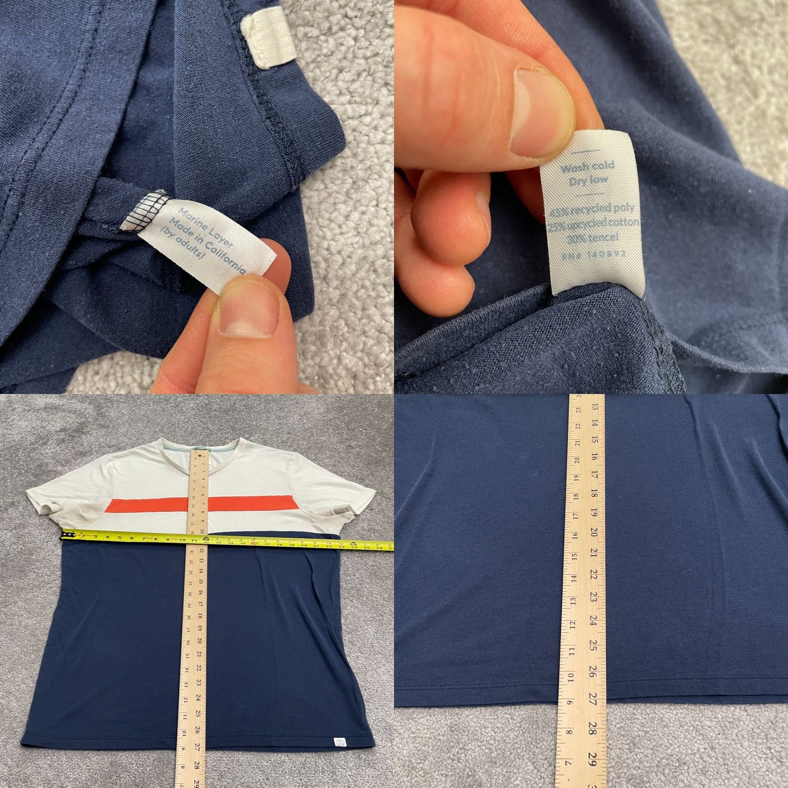 Marine Layer Marine Layer T-Shirt Men L Crew Neck Short Sleeve White Blue Red Multicolor Cotton Blend Logo Classic Outdoor 90s (if applicable) Mens Size US L / EU 52-54 / 3 - 8 Thumbnail