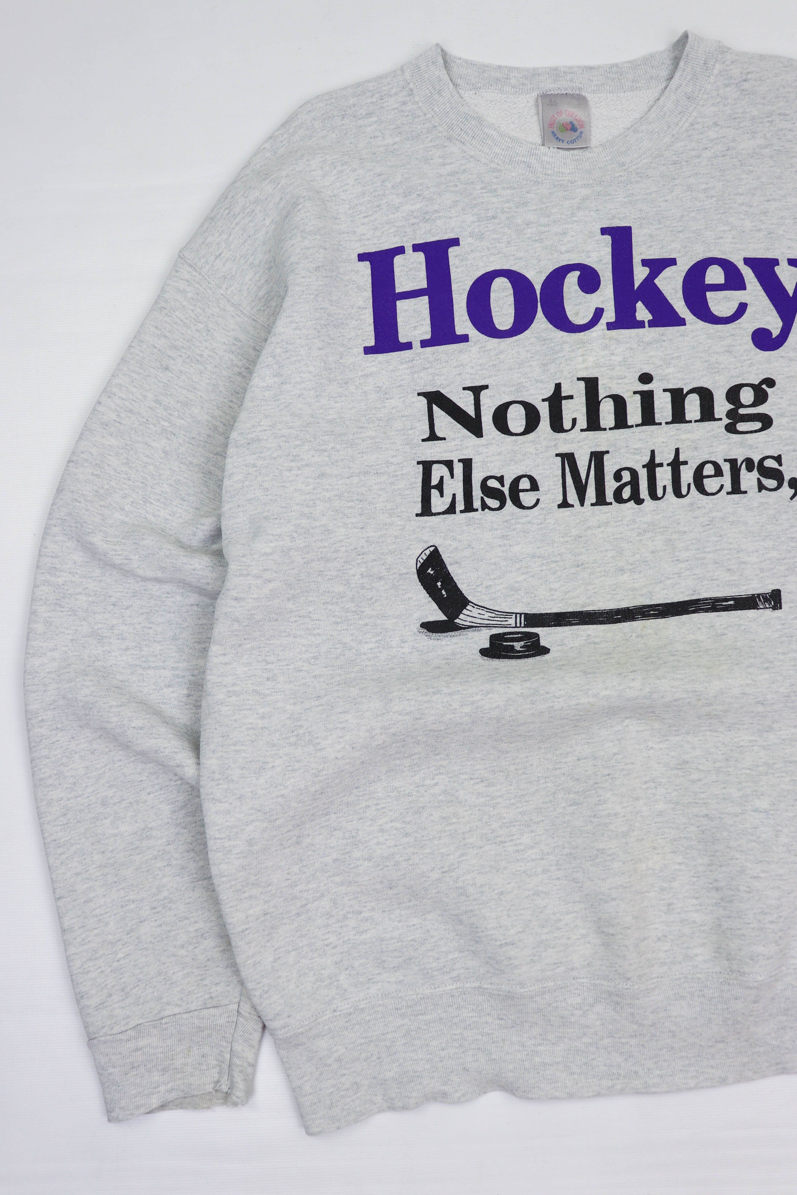 NHL Hockey Nothing Else Matters Vintage 90s Graphic Sweatshirt Size US XL / EU 56 / 4 - 4 Thumbnail
