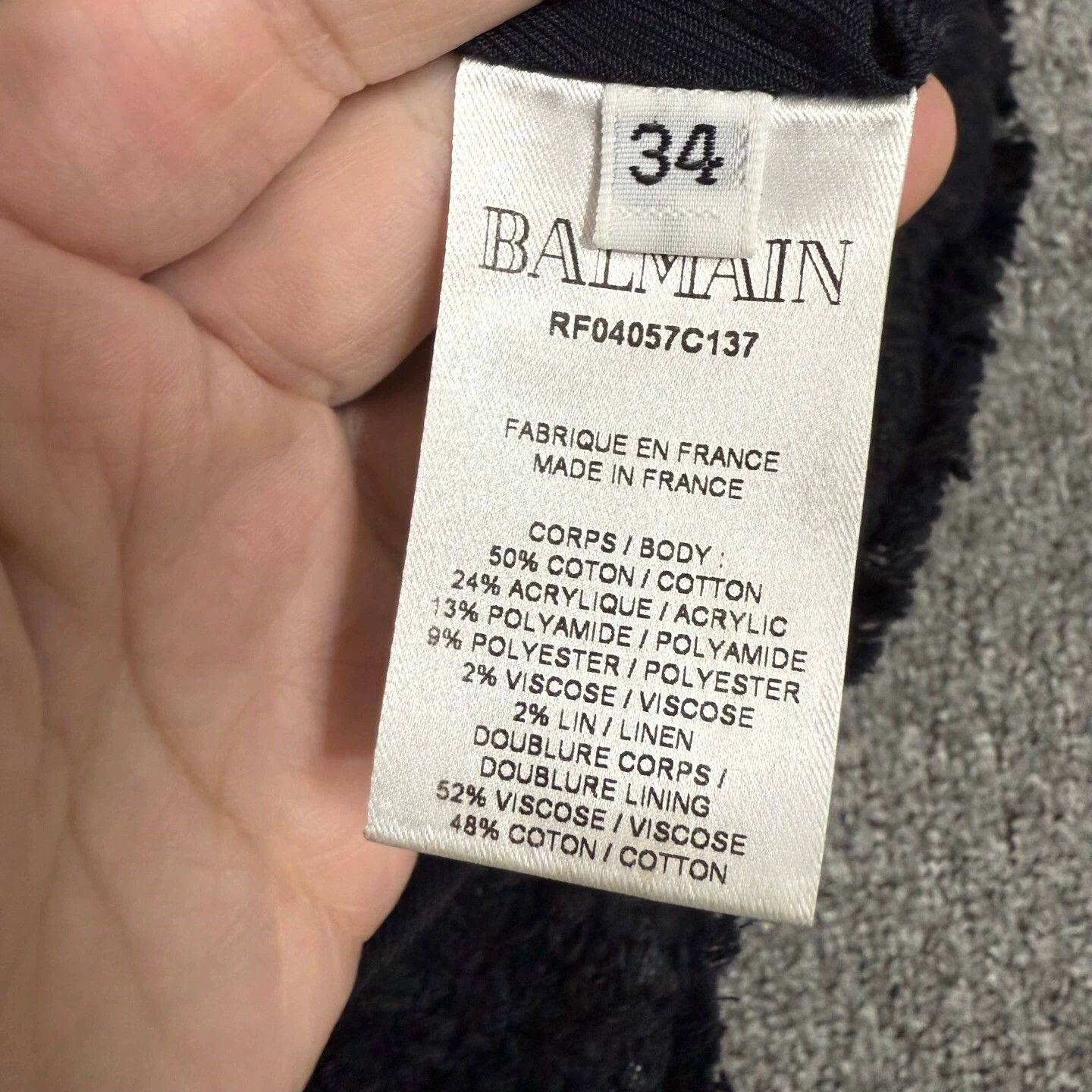 Balmain BALMAIN double-breasted black mini skirt 34 99NWT Size 25" / US 0 / IT 36 - 4 Thumbnail