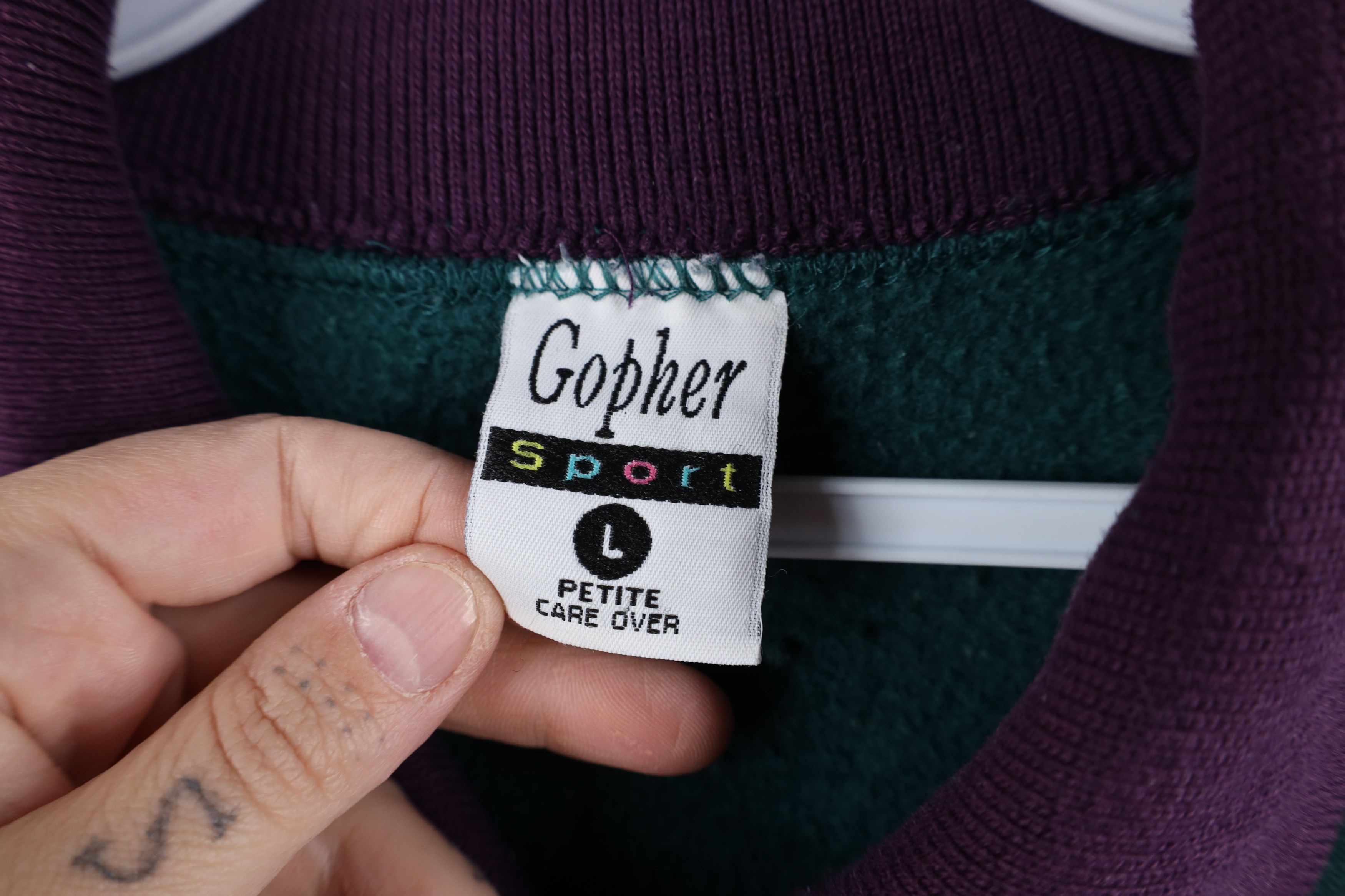 Vintage Vintage 90s Streetwear Peacock Flower Collared Sweatshirt Size L / US 10 / IT 46 - 11 Thumbnail