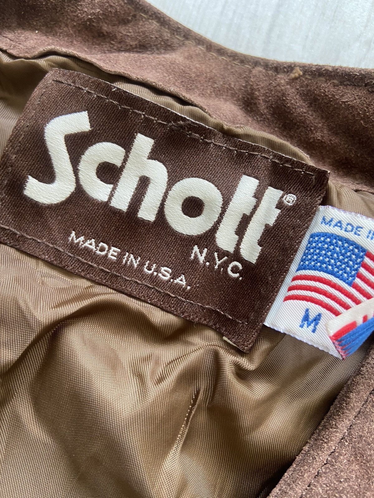Schott Vintage 1980’s Schott NYC Suede Leather Iron Patches Vest Size US M / EU 48-50 / 2 - 4 Thumbnail