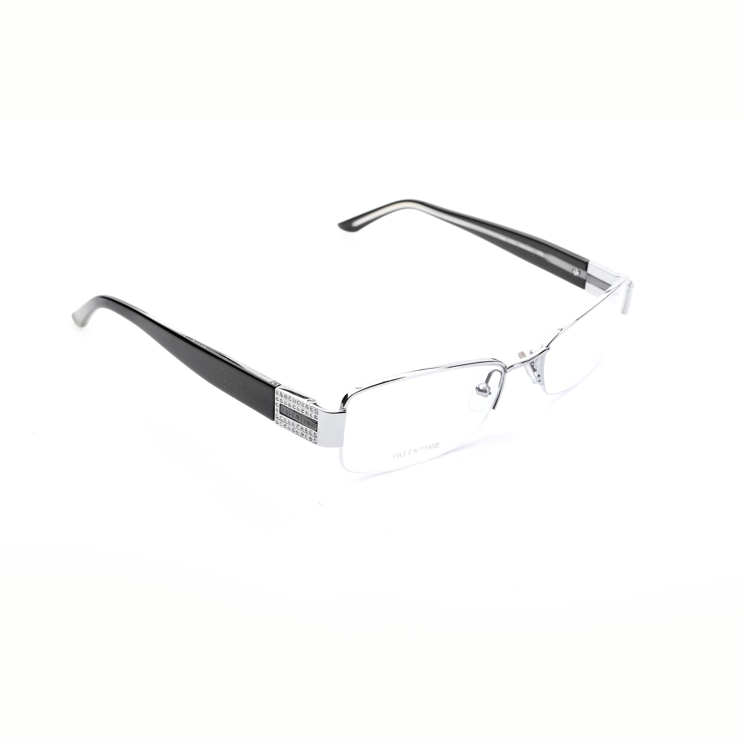 Valentino Valentino '90s Black Half-Rim Crystals Glasses Size ONE SIZE - 1 Thumbnail