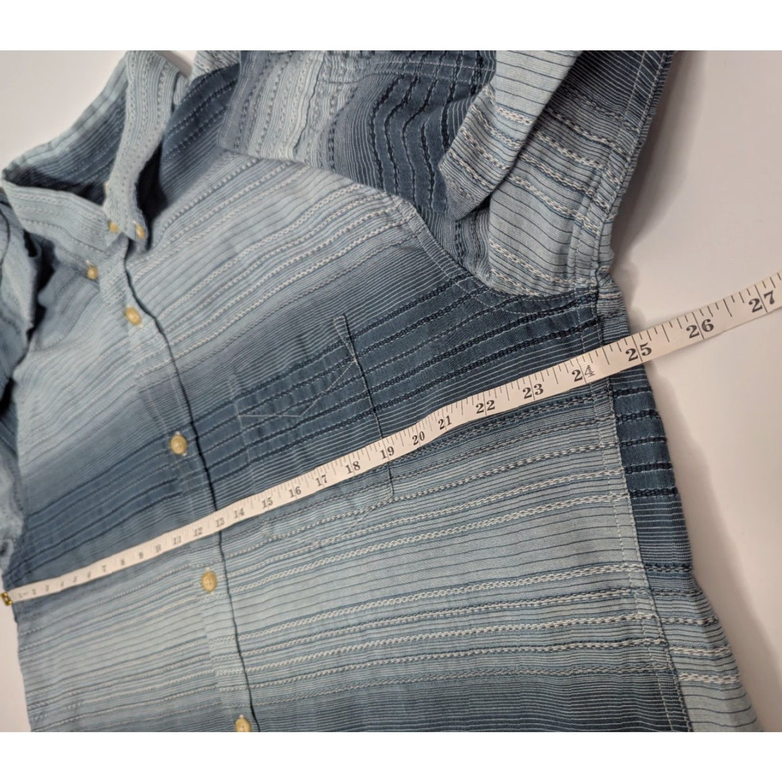 Lucky Brand NWT Lucky Brand Shirt Men's XL Aztec Stripe Long Sleeve Button Up Casual Pocket Blue Cotton Woven Size US XL / EU 56 / 4 - 6 Thumbnail