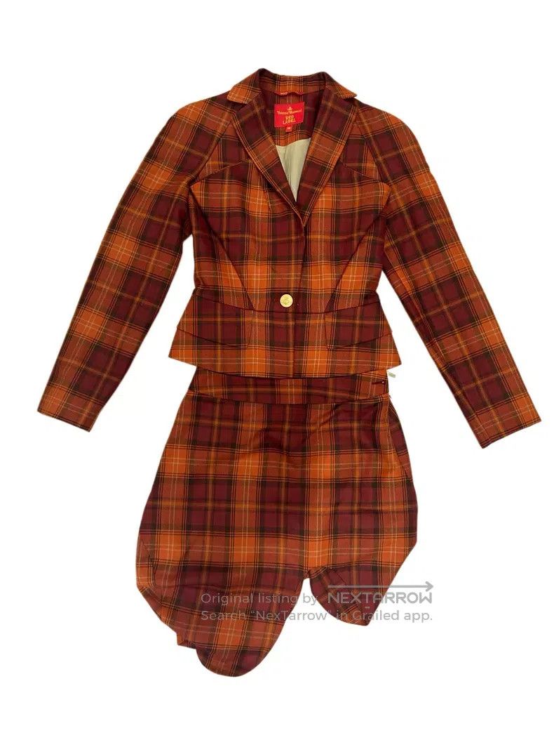 Vivienne Westwood Vivienne Westwood Show model red and orange plaid suit set Size XS / US 0-2 / IT 36-38 - 3 Thumbnail