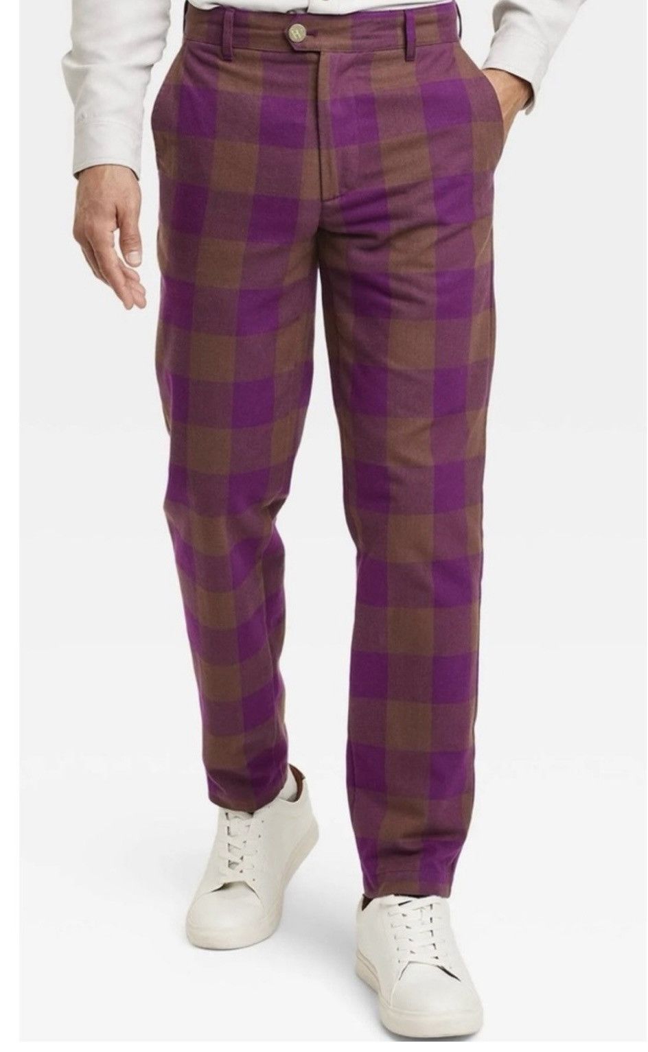 Designer × Other Houston White Gingham Checkered Pants 34x32 Size US 34 / EU 50 - 1 Thumbnail