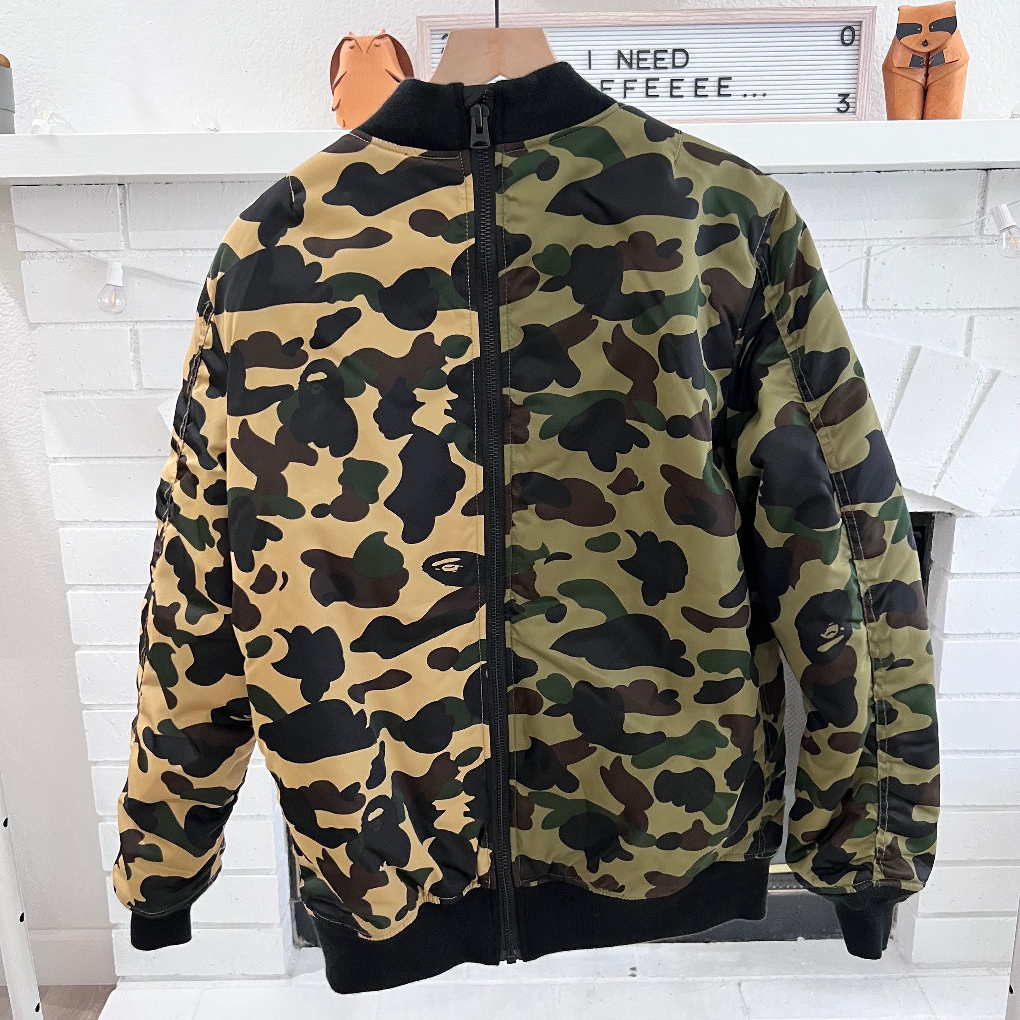 Bape BAPE 1st Camo Half MA-1 Split Bomber Jacket Size US M / EU 48-50 / 2 - 2 Thumbnail