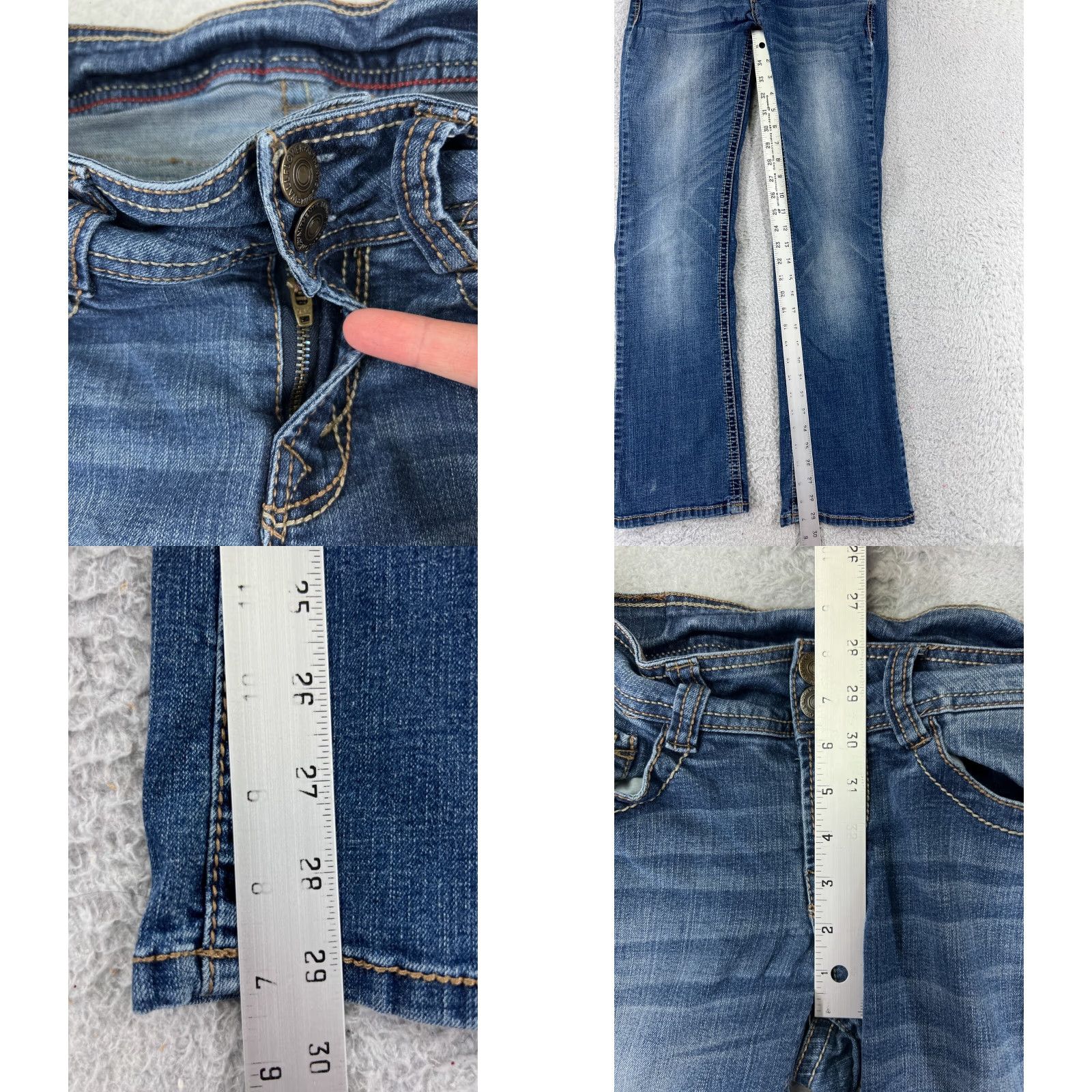 Vintage Wallflower Jeans Womens Jeans 3 Blue Denim Straight Low Rise Embroidered Cowboy Southwestern Designer 90s Womens Size 26" / US 2 / IT 38 - 8 Thumbnail