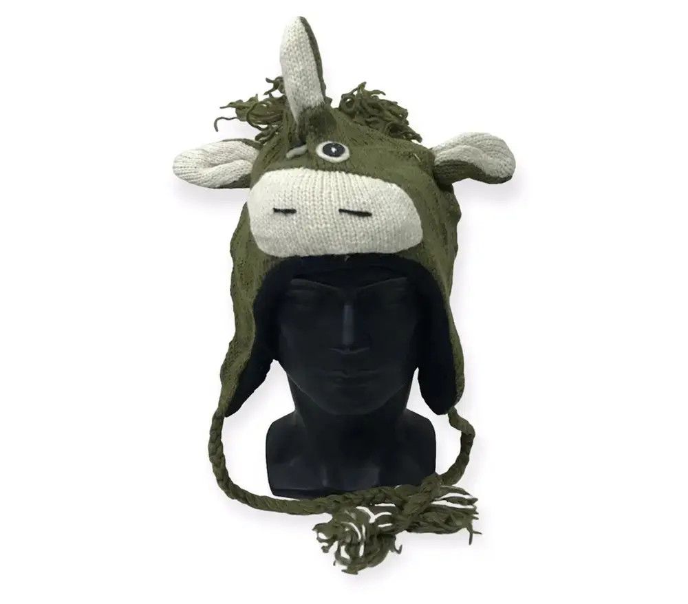 Vintage Japanese Brand Horse Face Beanie Hat Size ONE SIZE - 1 Thumbnail