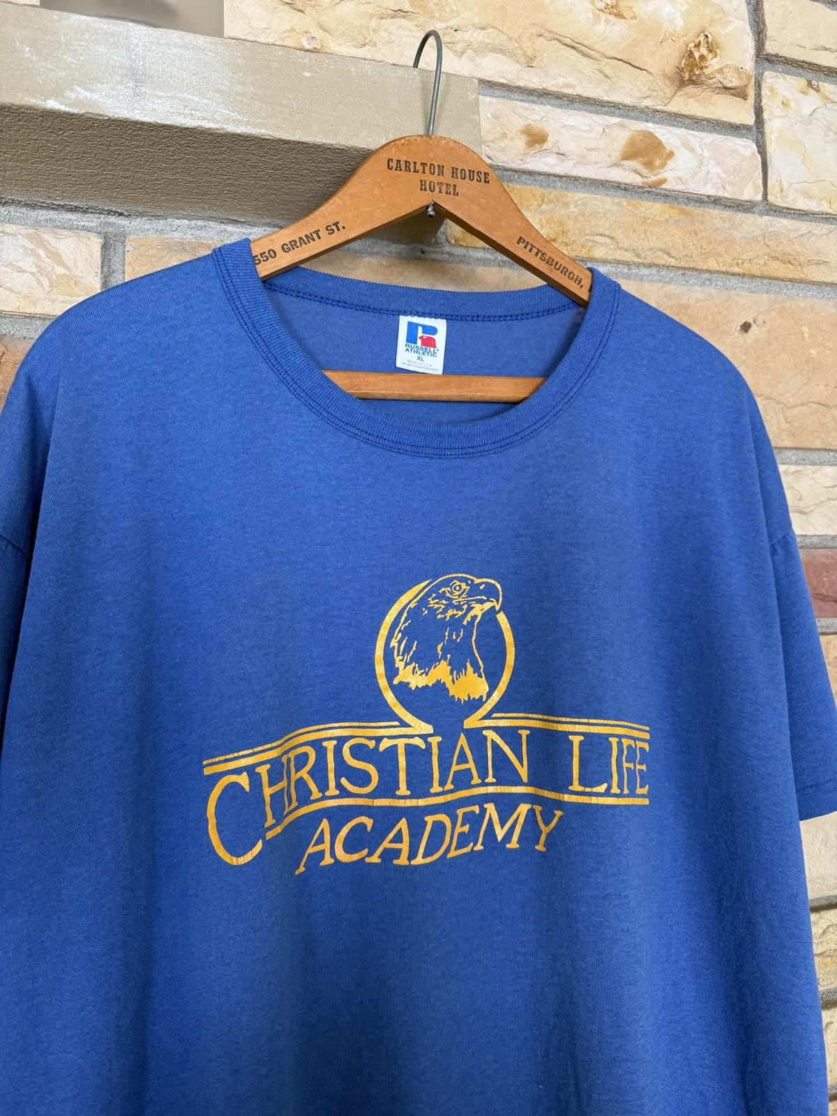 Russell Athletic Vintage 90s Christian Life Academy Graphic Tee Size US XL / EU 56 / 4 - 2 Thumbnail