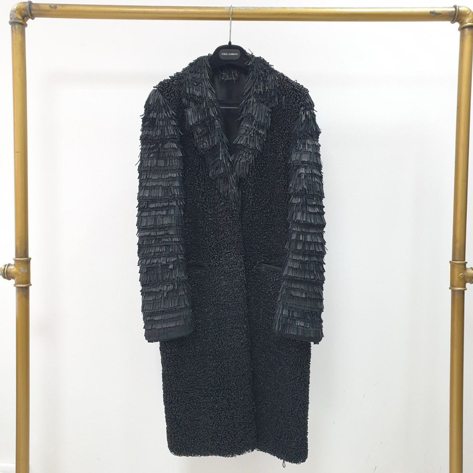 Fendi Fendi Black Leather Fringe and Loops Coat Sz.42 Size M / US 6-8 / IT 42-44 - 1 Thumbnail