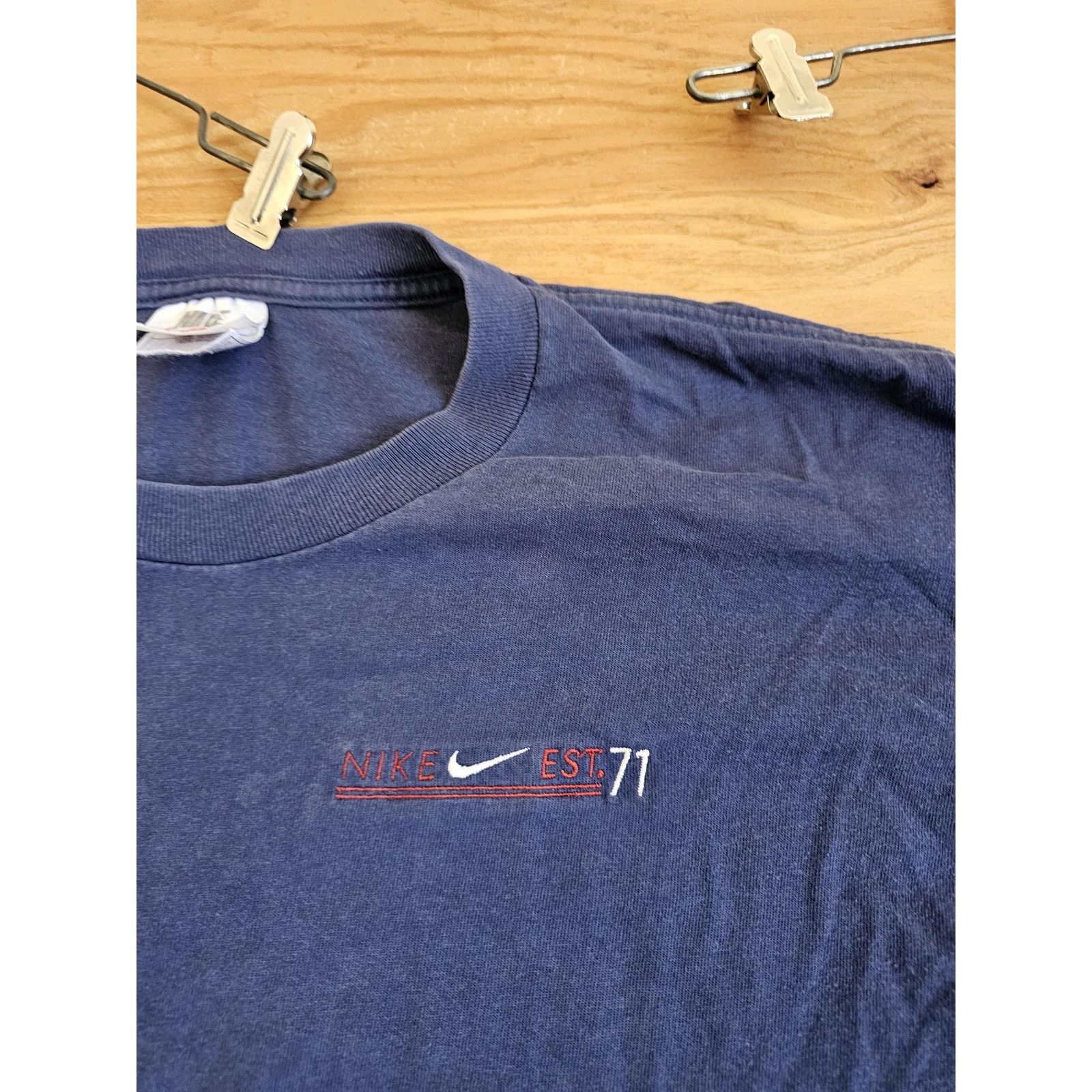 Nike Nike Spellout Small Swoosh Logo Blue Long Sleeve Shirt M 90s Size US M / EU 48-50 / 2 - 5 Thumbnail