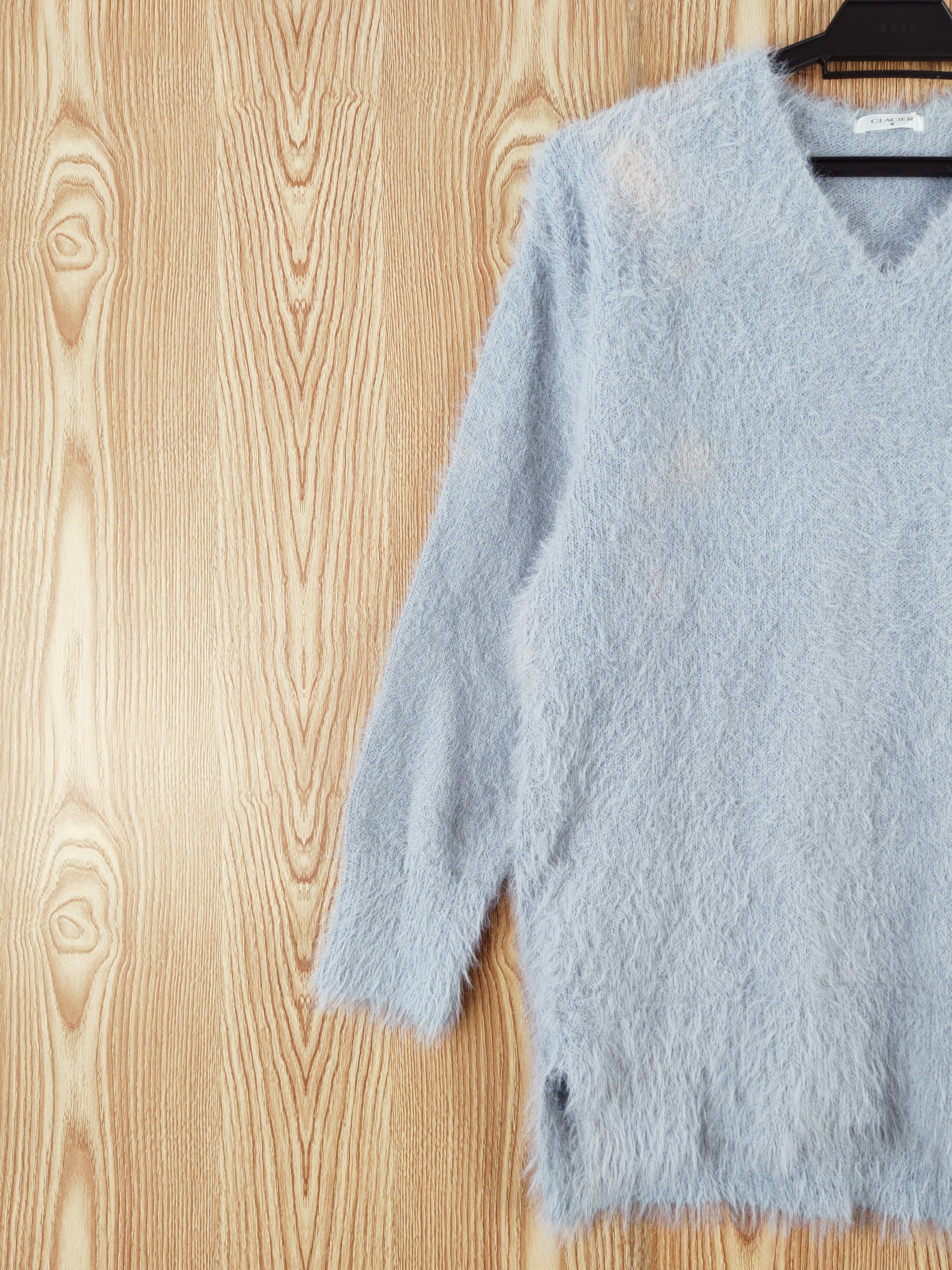 Japanese Brand × Vintage COOL DESIGN by Glacier Blue Fur Mohair Knitwear Size M / US 6-8 / IT 42-44 - 3 Thumbnail