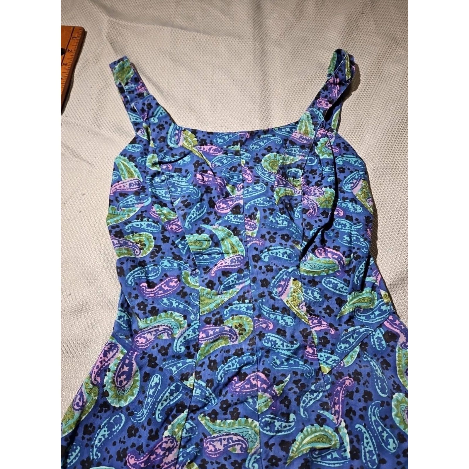 Vintage VINTAGE Rose Marie Reid Paisley Womens Blue One Piece Swimsuit Skorts Romper Size M Size 32" / US 10 / IT 46 - 2 Thumbnail