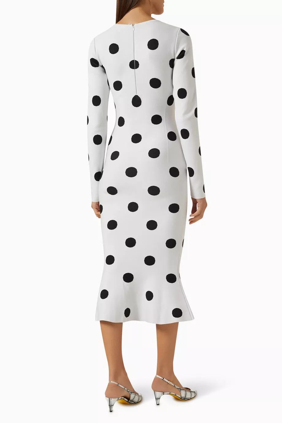 Marni o1y1025 Midi Dress in White/Black Size S / US 4 / IT 40 - 3 Thumbnail