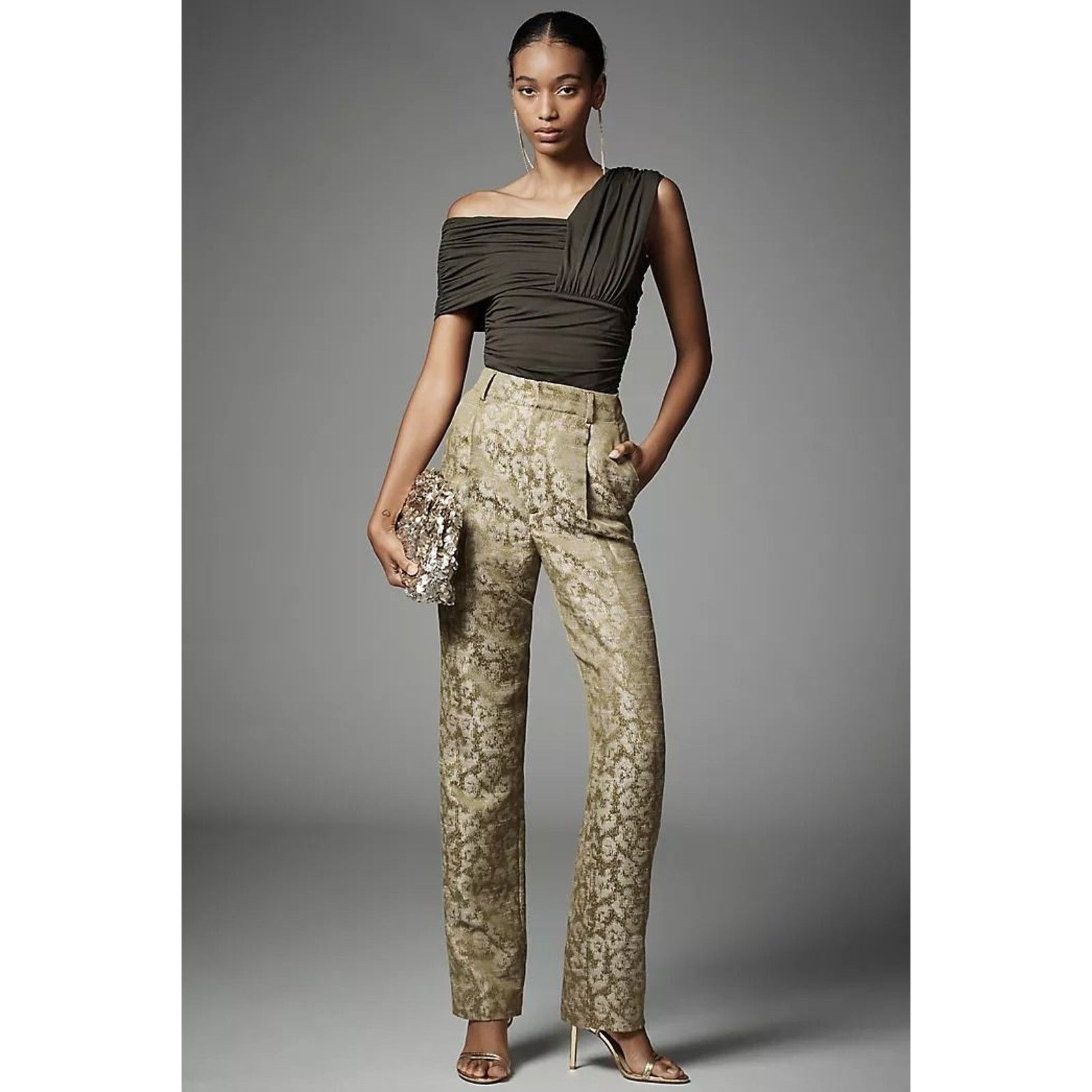 Anthropologie × Scotch & Soda New Robyn Relaxed Tapered Pants $168 SIZE 28 Green Size 28" / US 6 / IT 42 - 1 Thumbnail