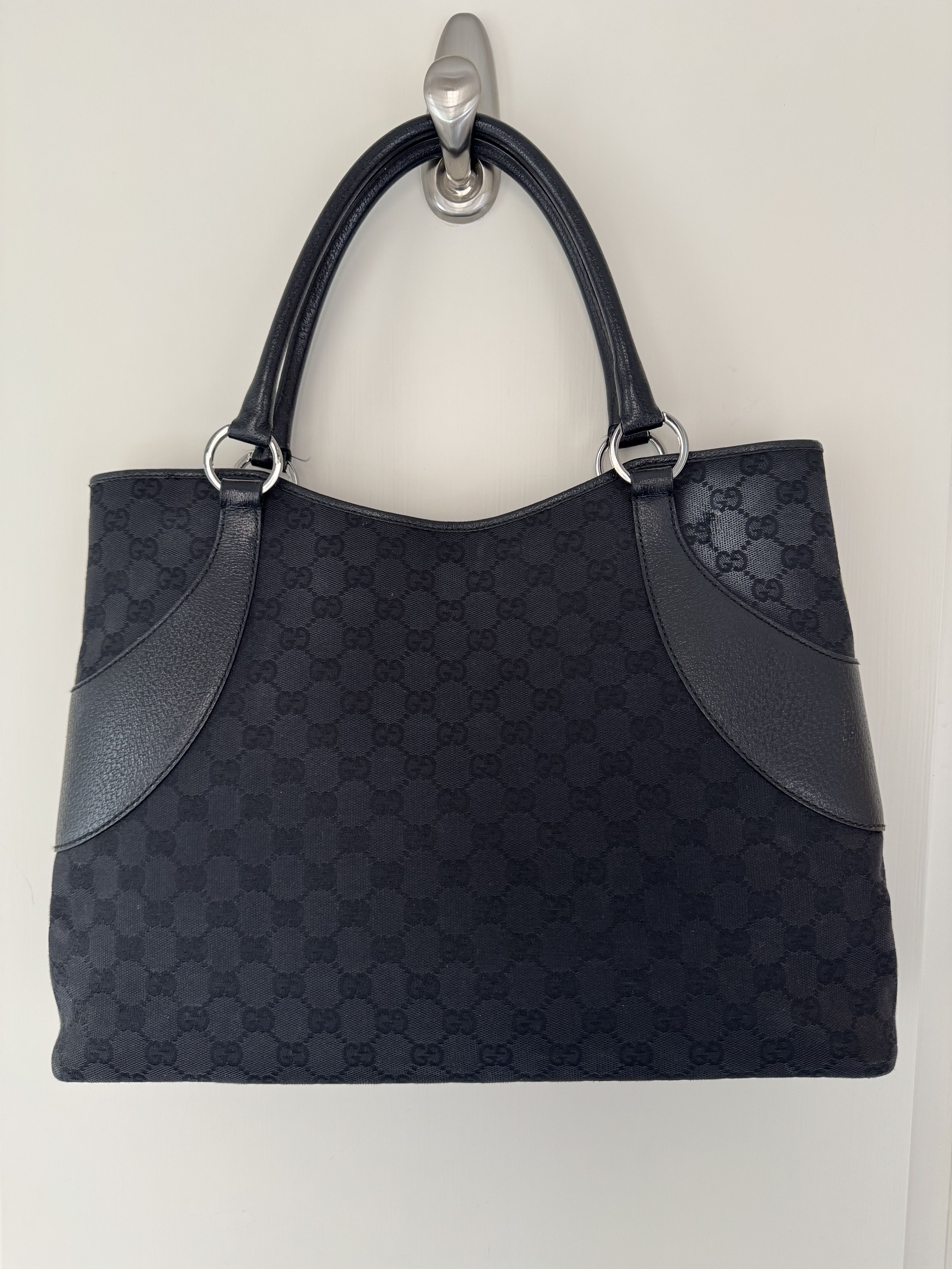 Gucci Vintage GG Gucci Canvas Tote with Leather Trim Size ONE SIZE - 2 Thumbnail
