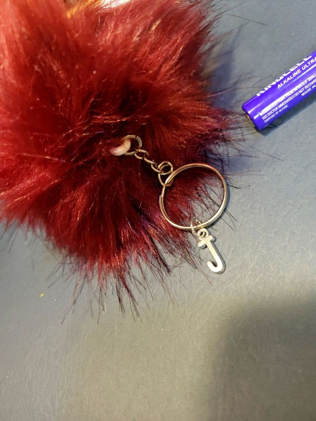 Handmade Personalized letter on a 3" faux fox fur keychains Size ONE SIZE - 1 Thumbnail