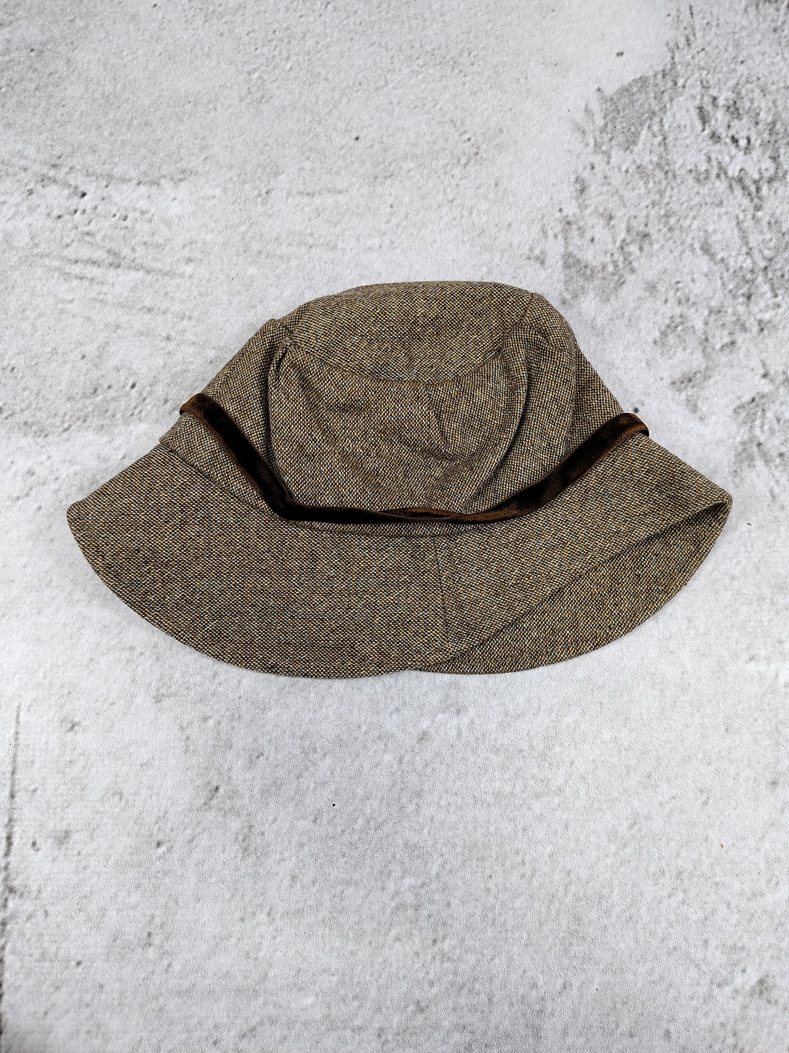 Japanese Brand 2000s Lulu Guinness- Wavy Down Brim Wool Tweed Cloche Hat Size ONE SIZE - 5 Thumbnail