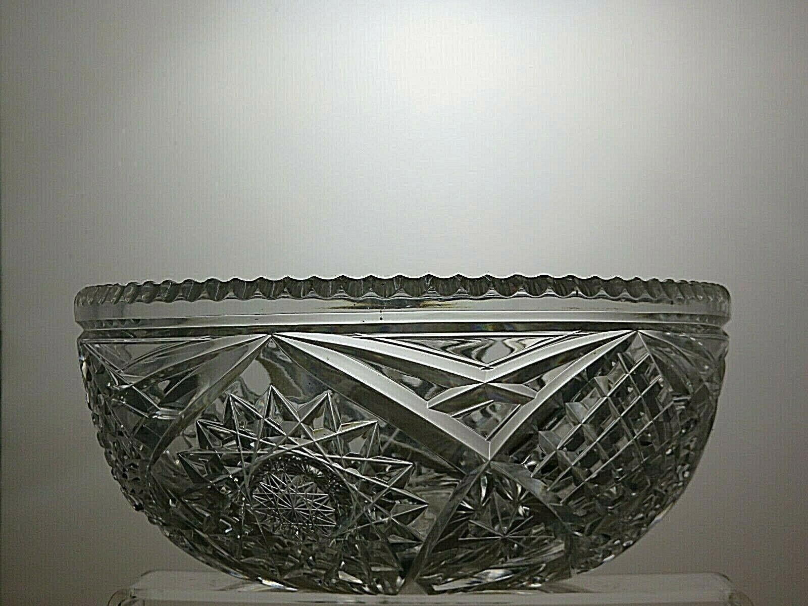 NASCAR Stuart Crystal Hobstar Cut Salad Fruit Serving Bowl 4 1/8" Size ONE SIZE - 2 Thumbnail