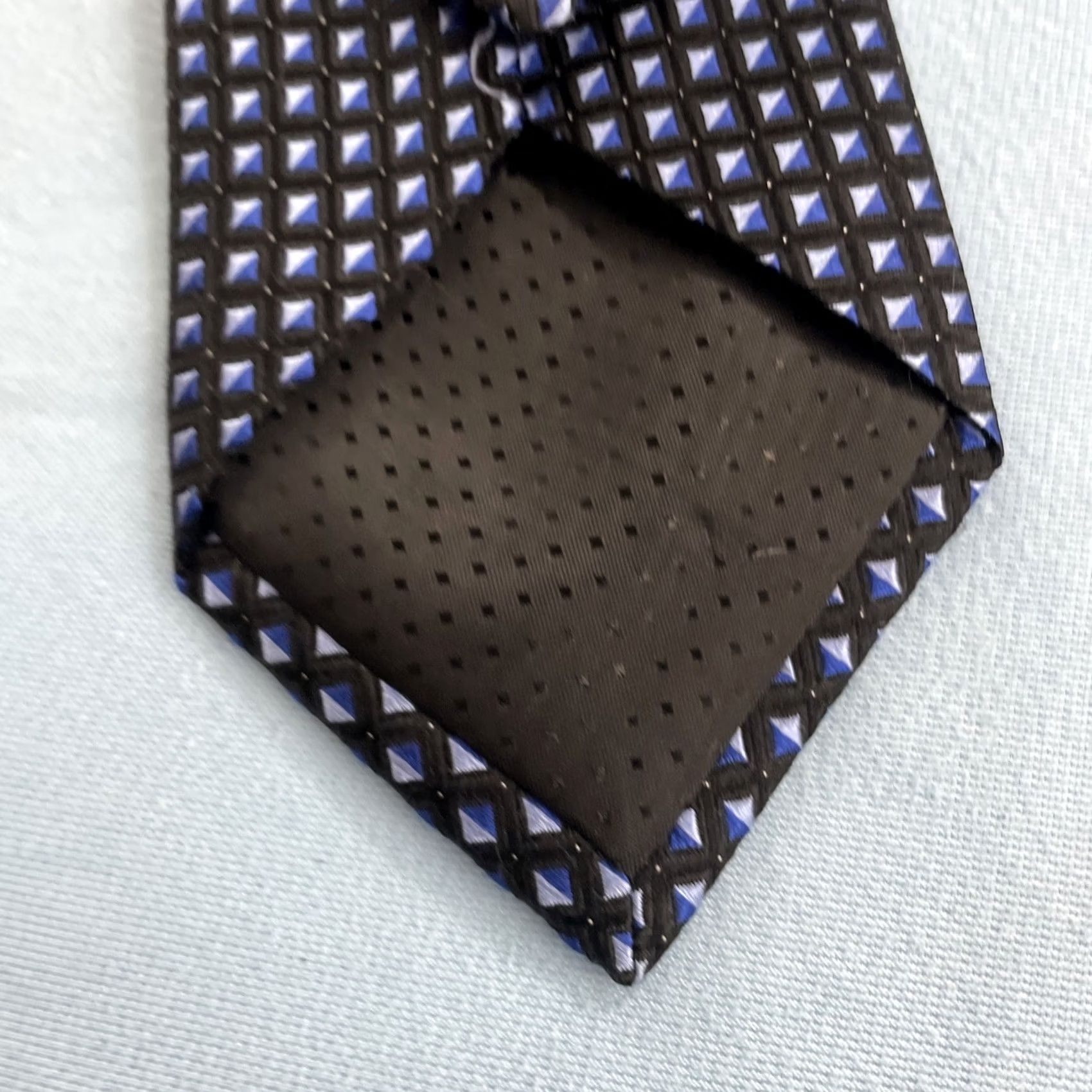 Vintage VINTAGE King Size Big and Tall Silk Tie Mens Geometric Cube Blue 65" Necktie 4" Width Stylish Designer Wedding Modern Colourful Polka Dots 1990s Mens Size ONE SIZE - 7 Thumbnail