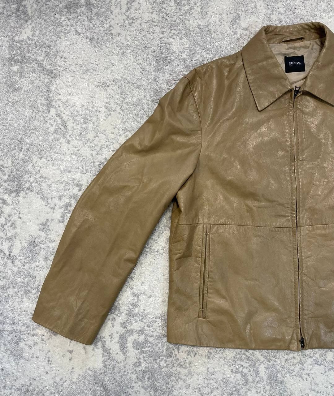 Hugo Boss Vintage Hugo Boss BOSS CLAURO Men's Calfskin Leather Jacket Size US L / EU 52-54 / 3 - 5 Thumbnail